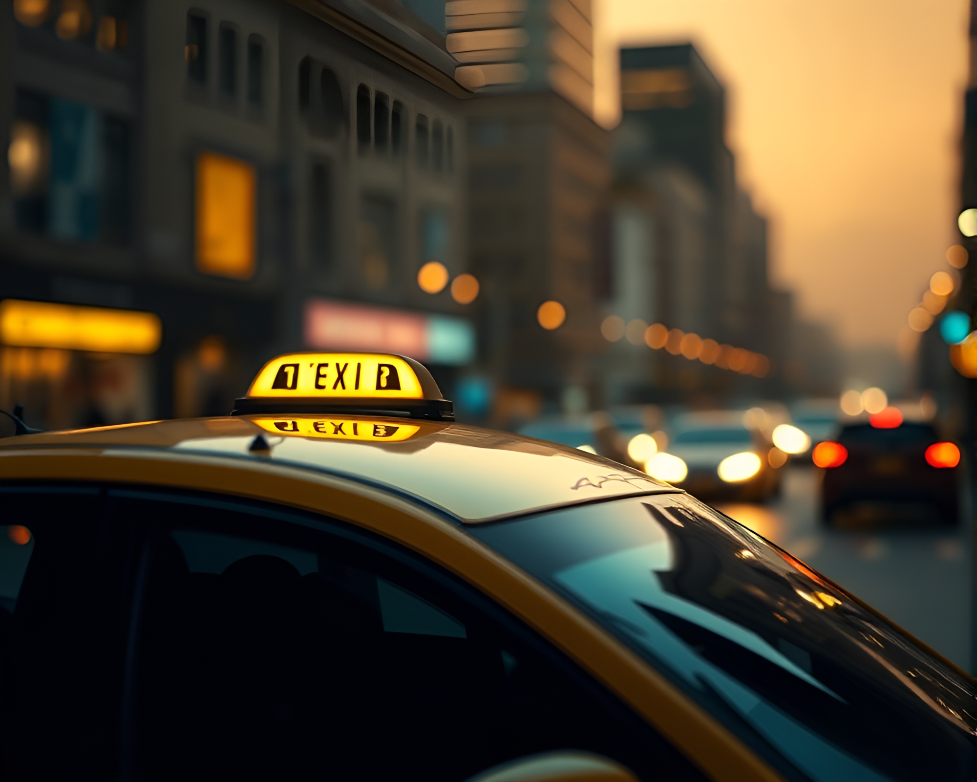 Futuristic Hover Taxi in Blueprint Silhouette – free AI stock image