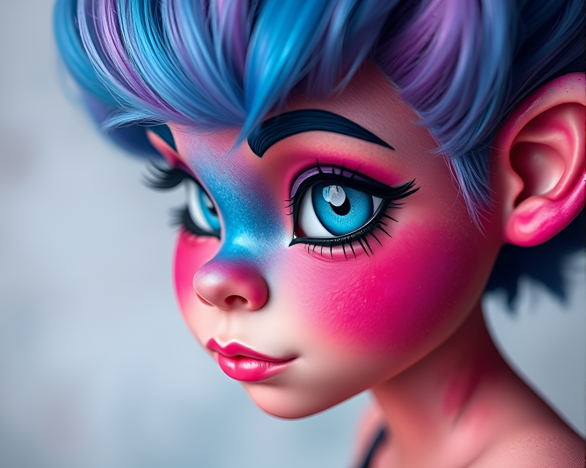 Enigmatic Troll Reflections in Acid Wash Lighting – free AI stock image