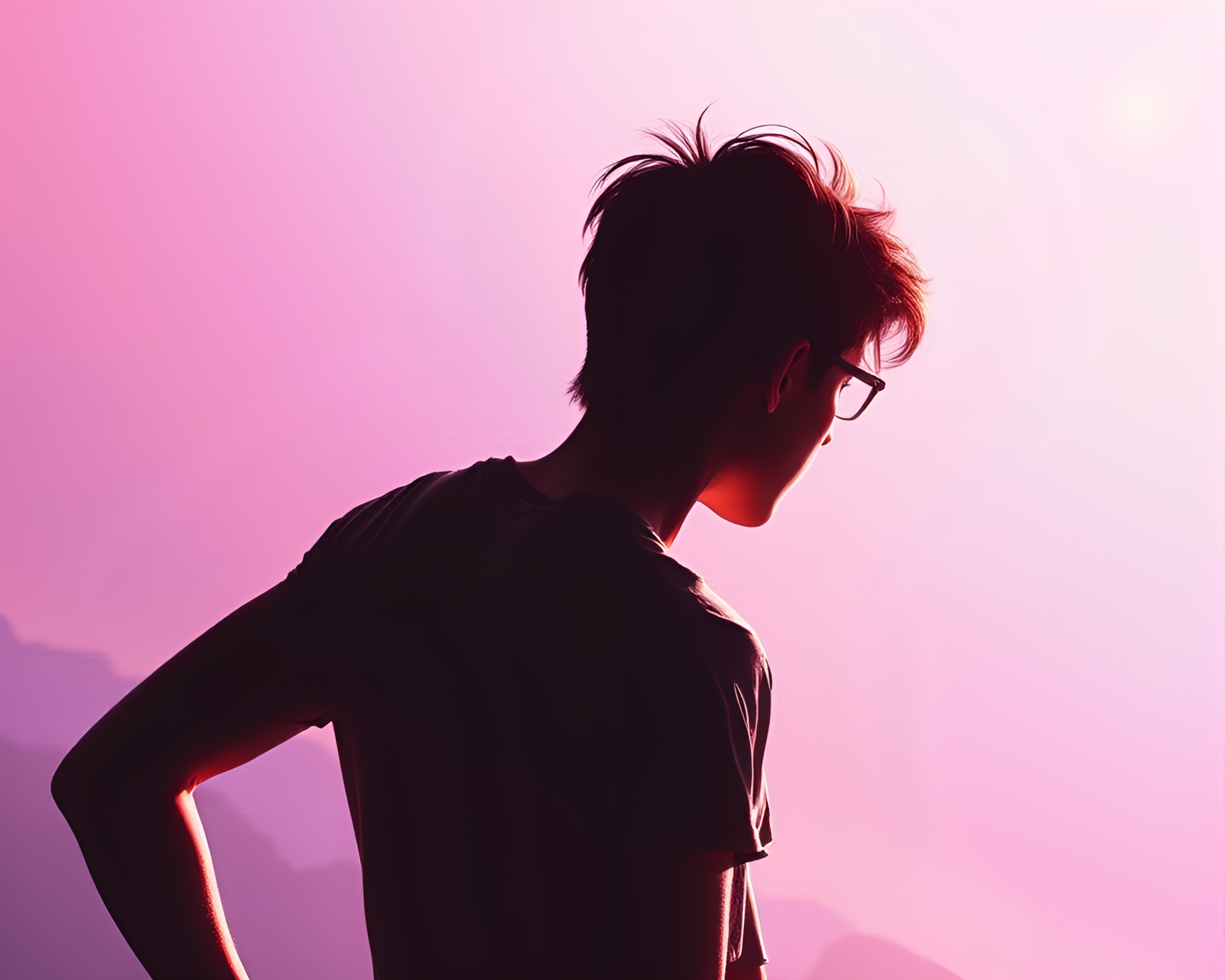 Neon Grid Mirage: Trompe-l’oeil Synthwave Fantasy – free AI stock image