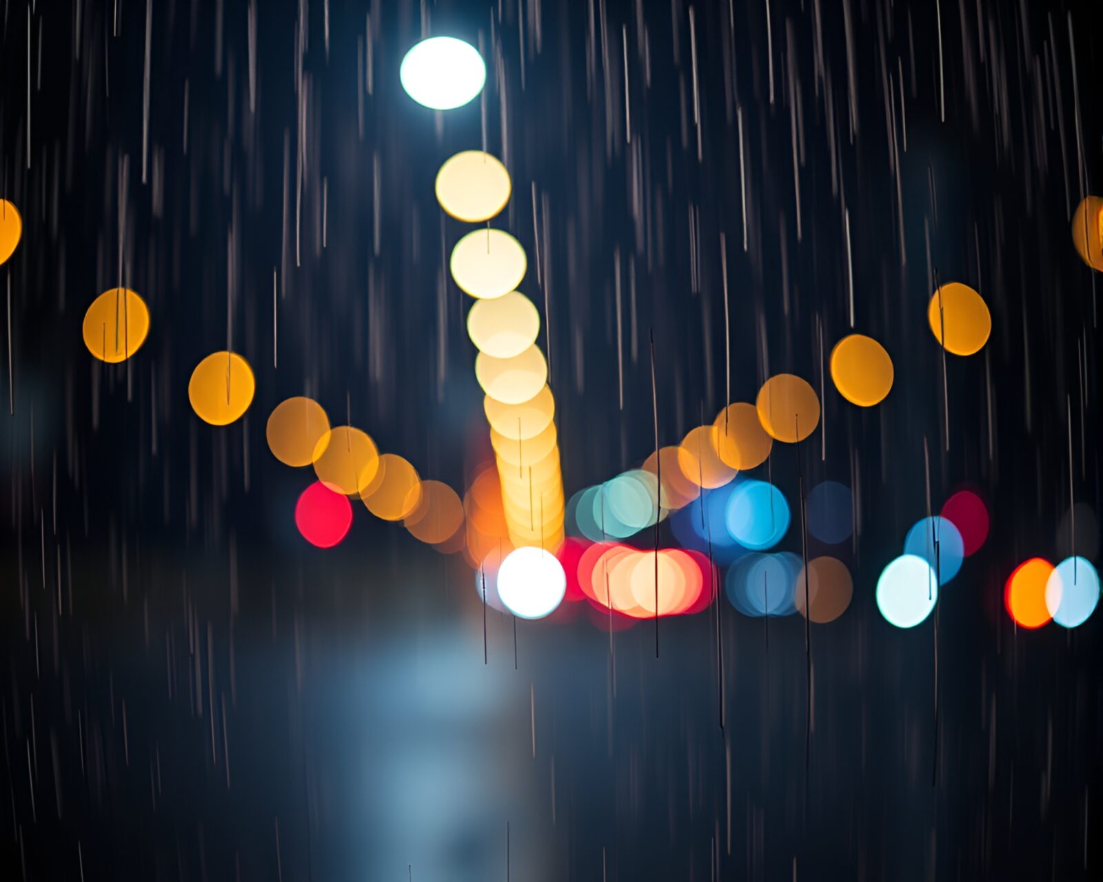 Ethereal figure in cosmic horror surrounded by bokeh lights