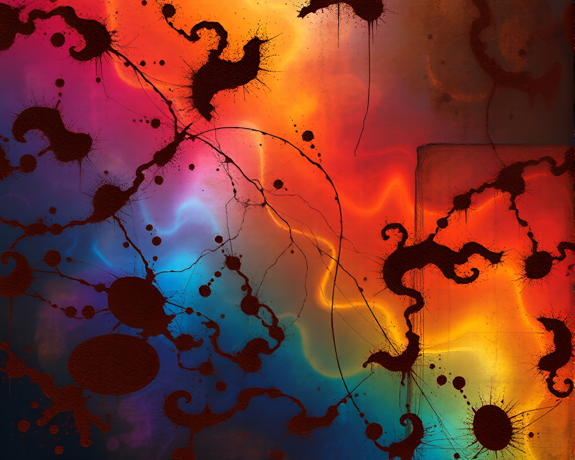 Enigmatic Fractal Cosmos: Rust Stain Ancient Scroll – free AI stock image