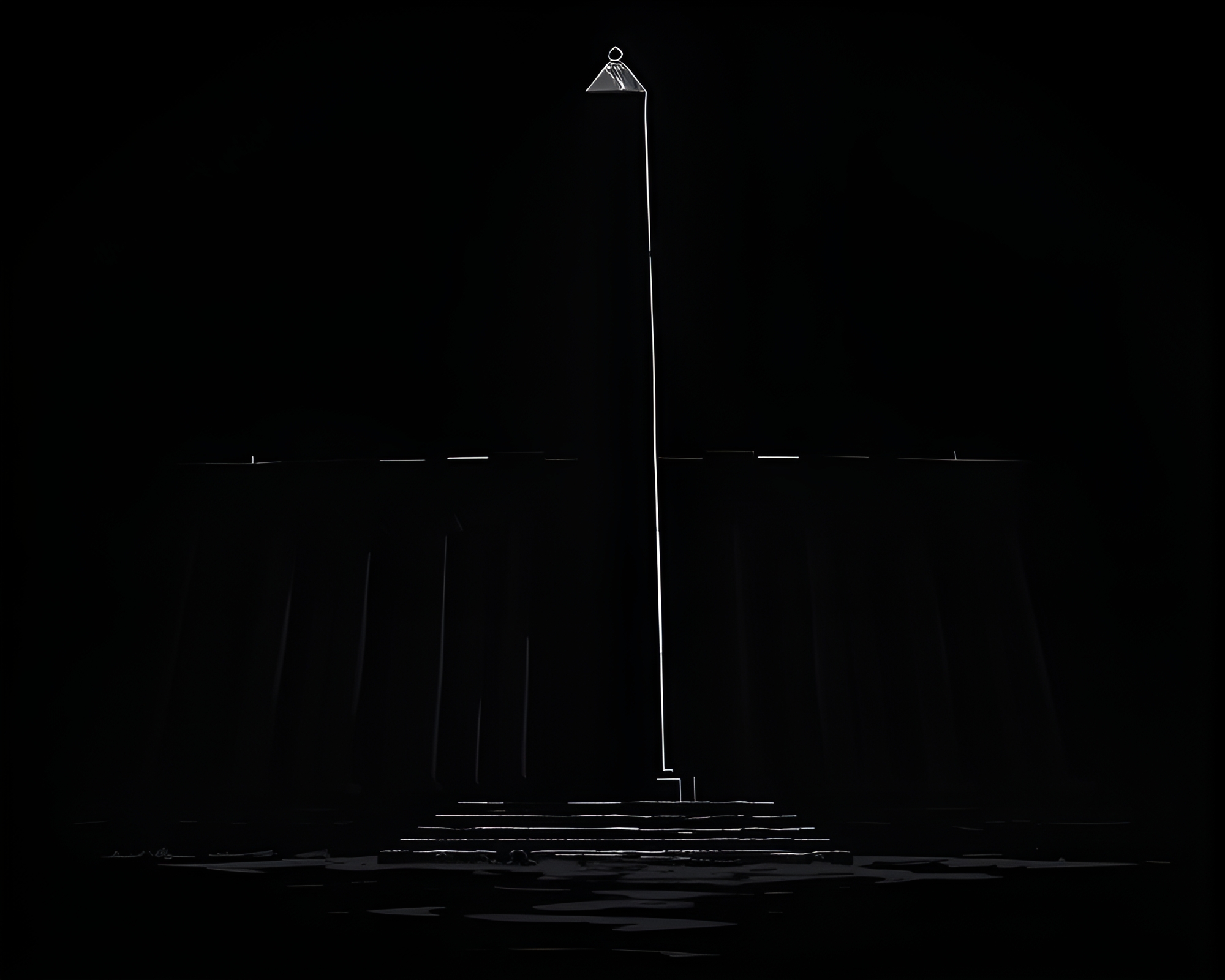 Charcoal Black Obelisk in Cel-Shaded Wide Shot – free AI stock image