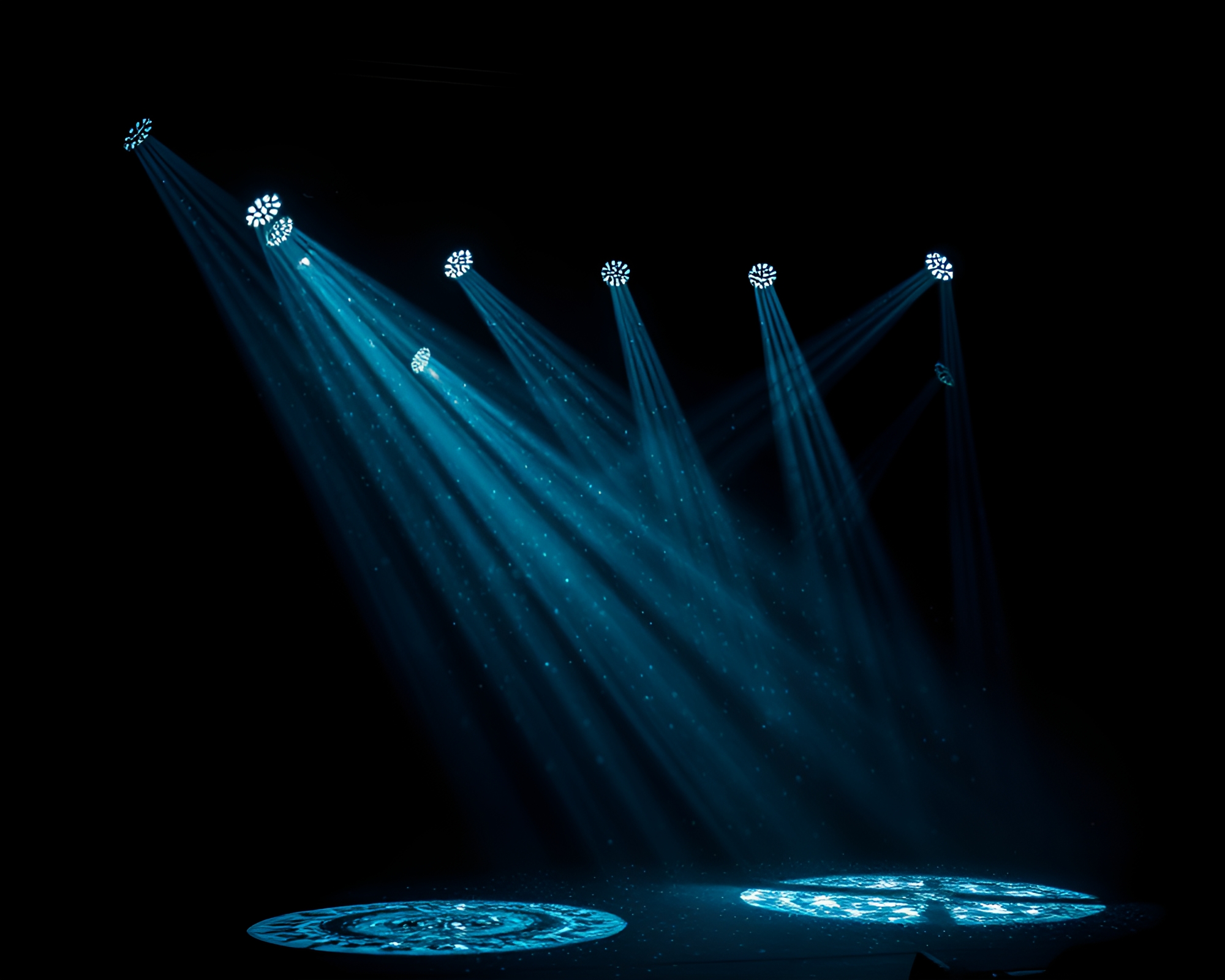 Fractal Linocut Concert Stage Lights Illustration – free AI stock image
