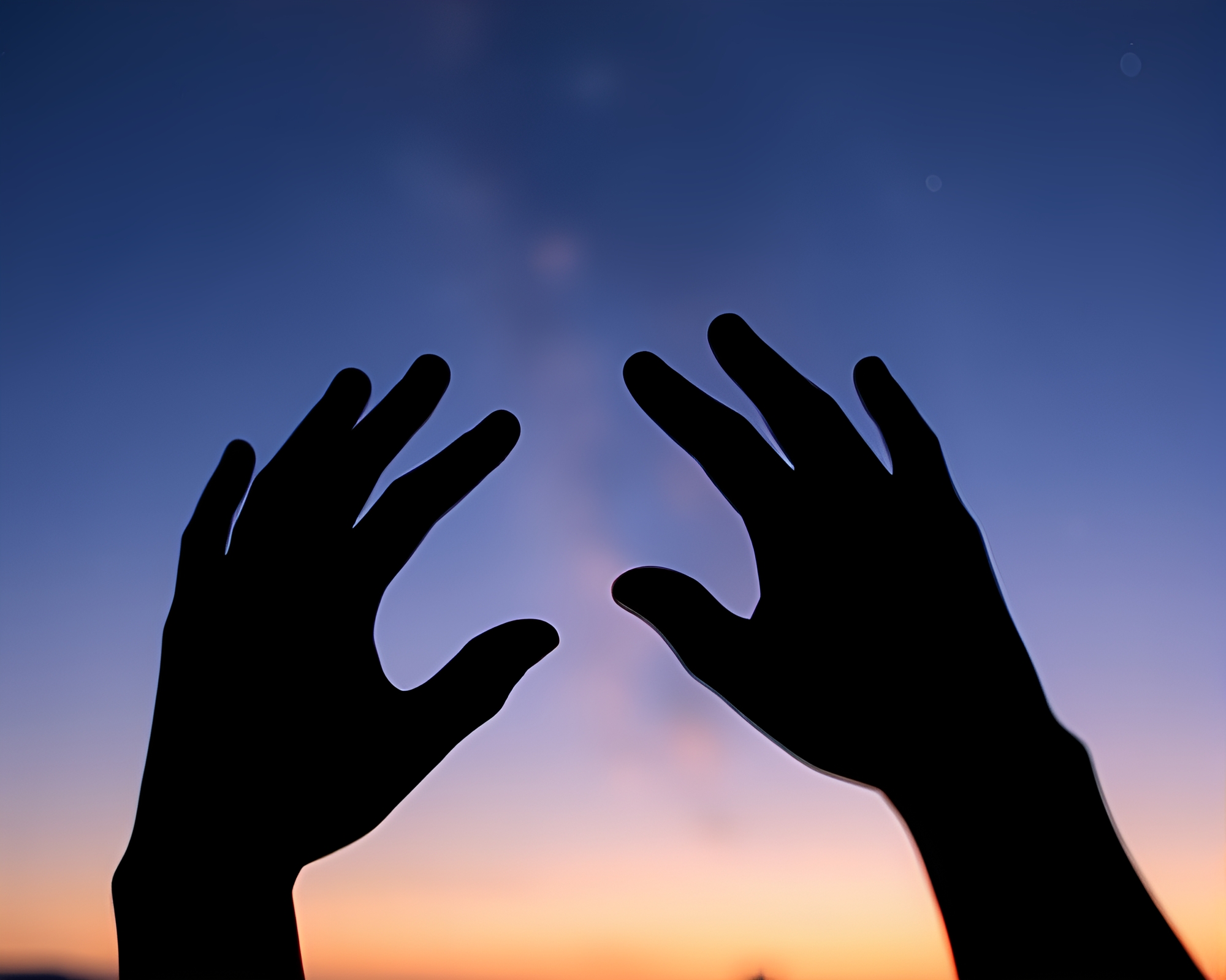 Starry Nebula Shadows at Twilight Blue Hour – free AI stock image