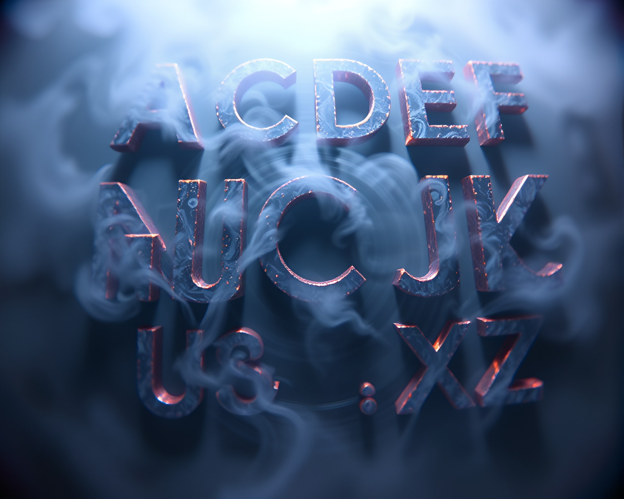 Mystical Runic Swirls in Smoky 3D Scan – free AI stock image