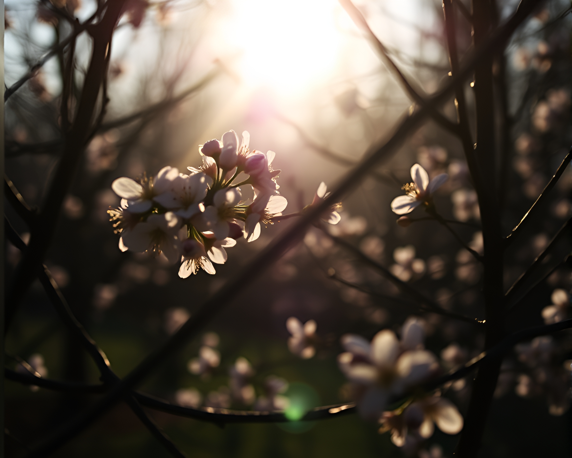 Dramatic Spring Blossom: Rule of Thirds Composition – free AI stock image