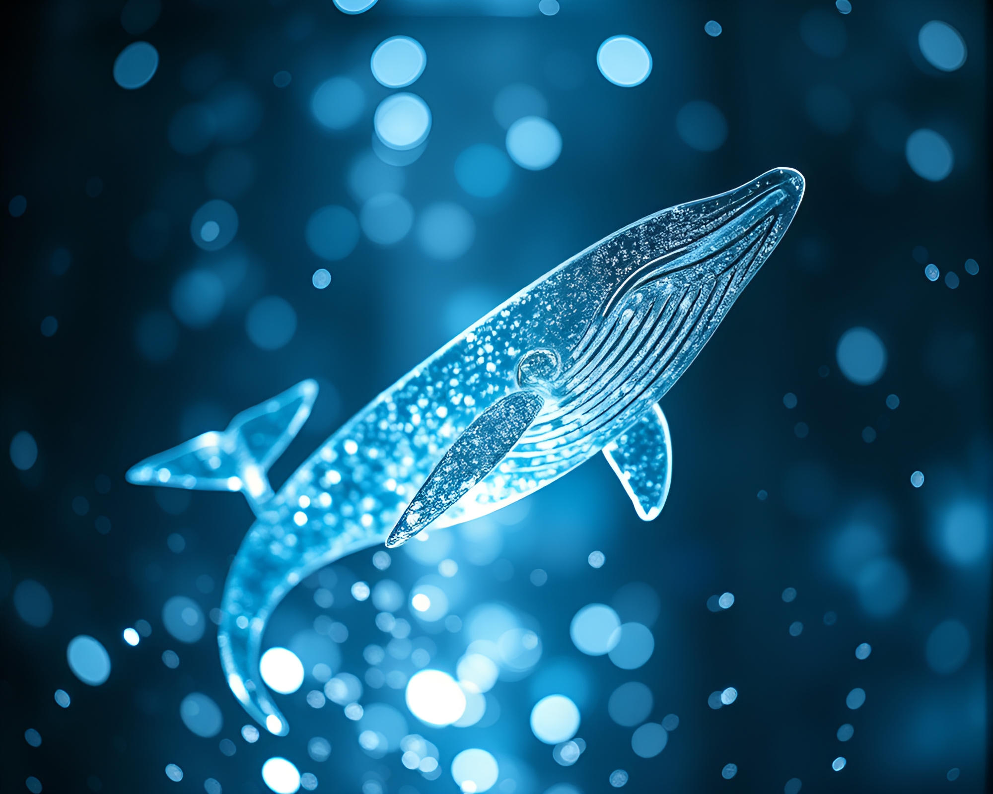 Whale in Stained Glass Reflections – free AI stock image