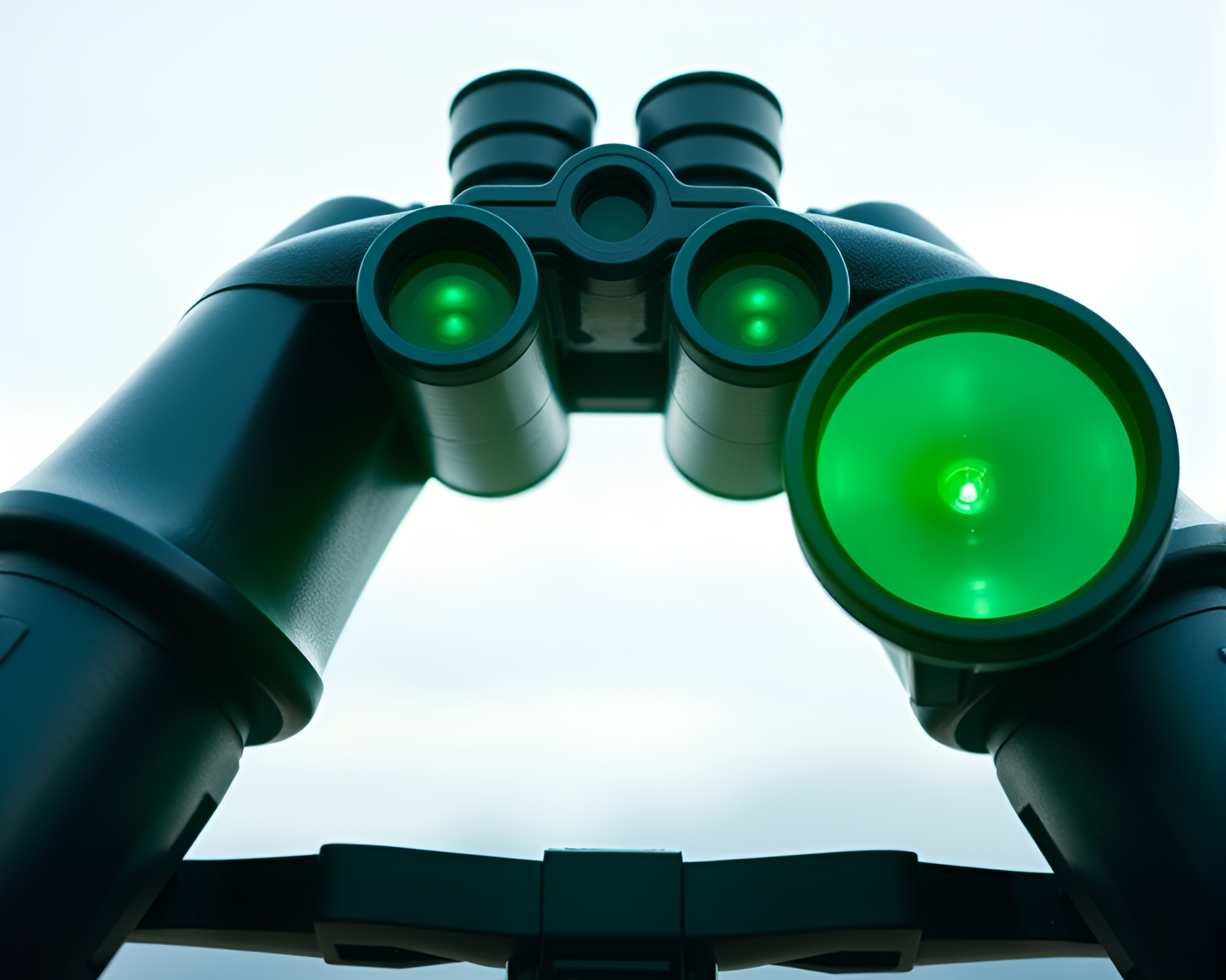 Emerald Binocular Gaze in Tilted Procedural World – free AI stock image