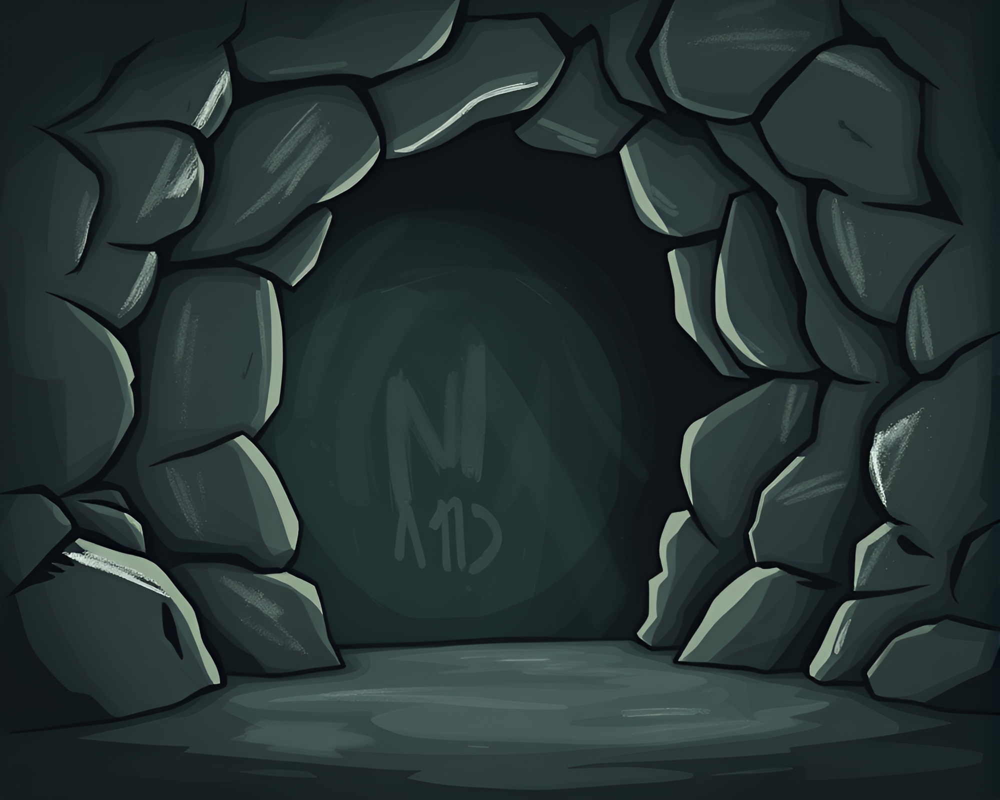 Fantastical Vinyl Record in Dark Chalkboard Cave – free AI stock image