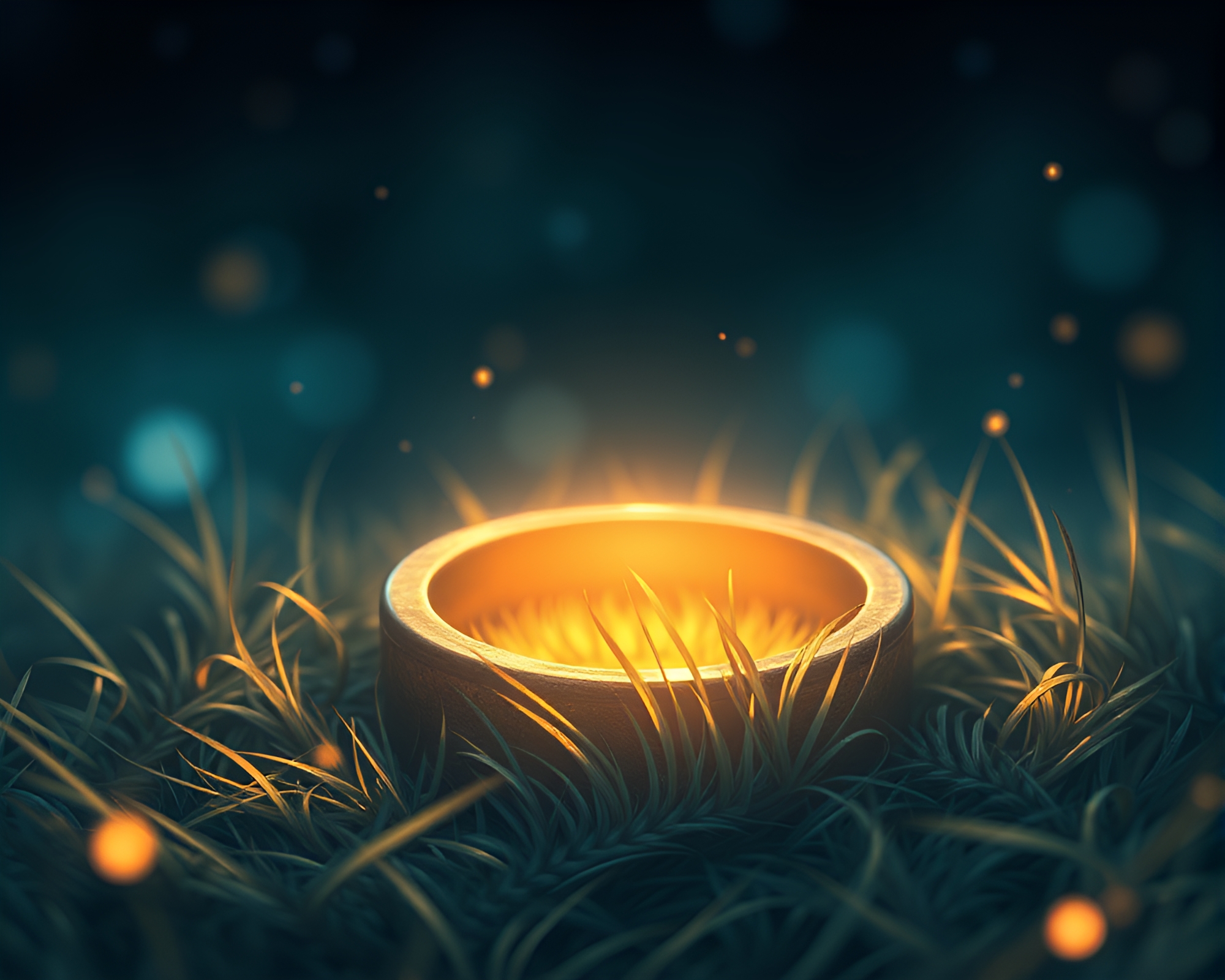Magical Ring Illuminated by Torchlight in Anime Style – free AI stock image