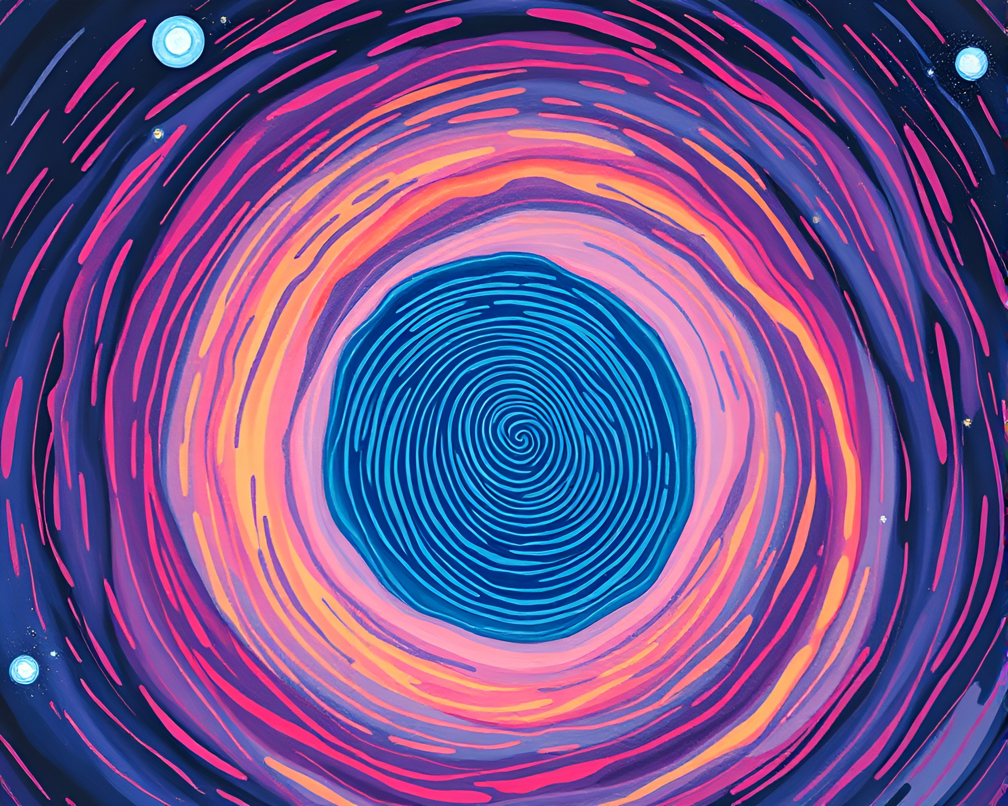 Fingerprint Swirl in Gouache: Wormhole Generator Fantasy – free AI stock image