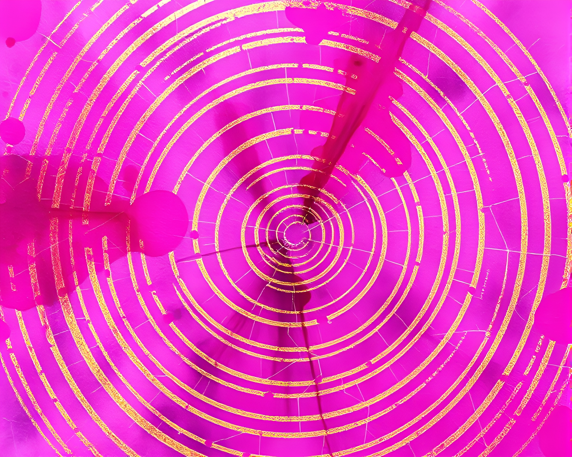 Magenta Mirror Maze with Metallic Scratches Watercolor – free AI stock image
