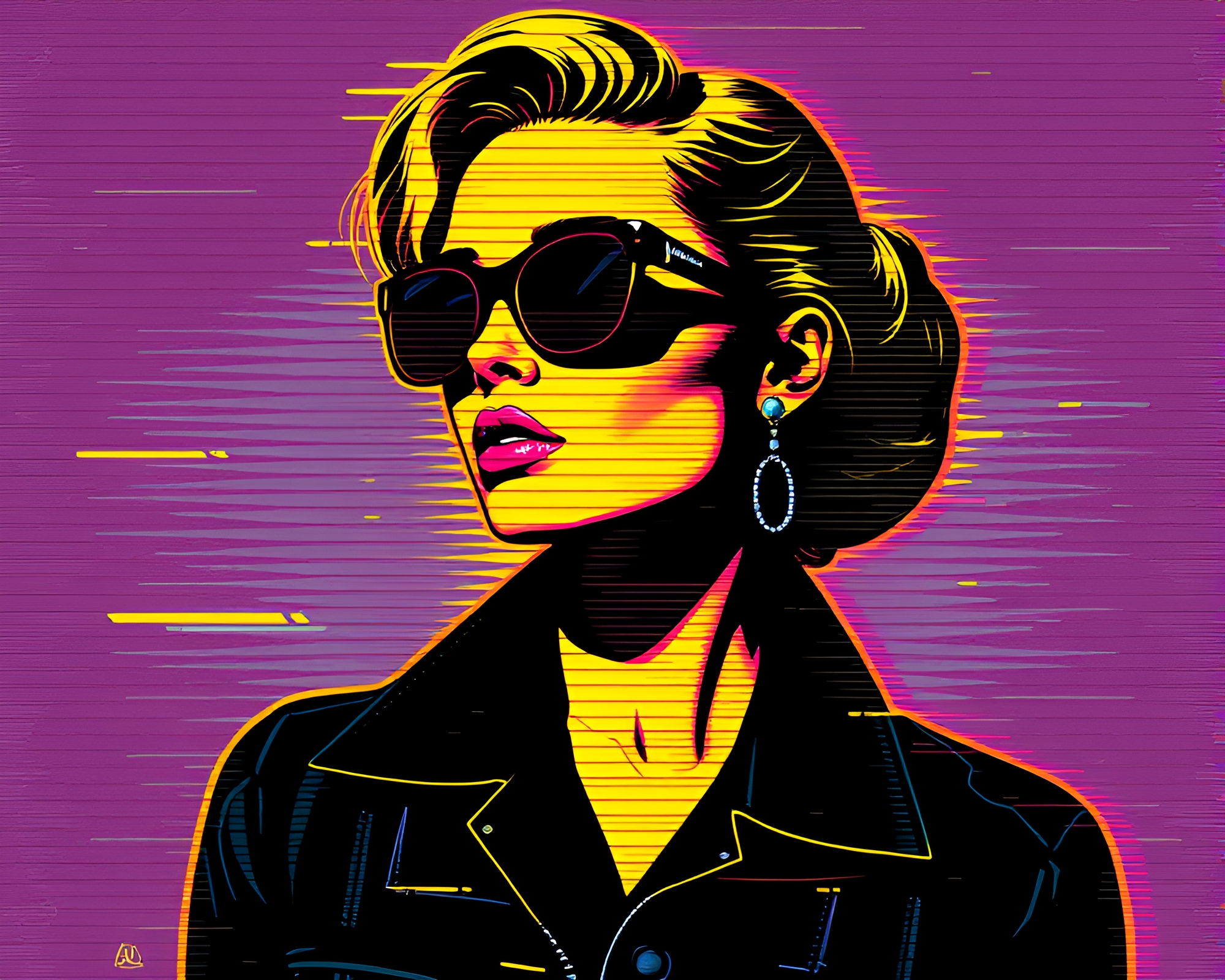 Retro Glitch Fashion: Stencil Shadow Experiments – free AI stock image