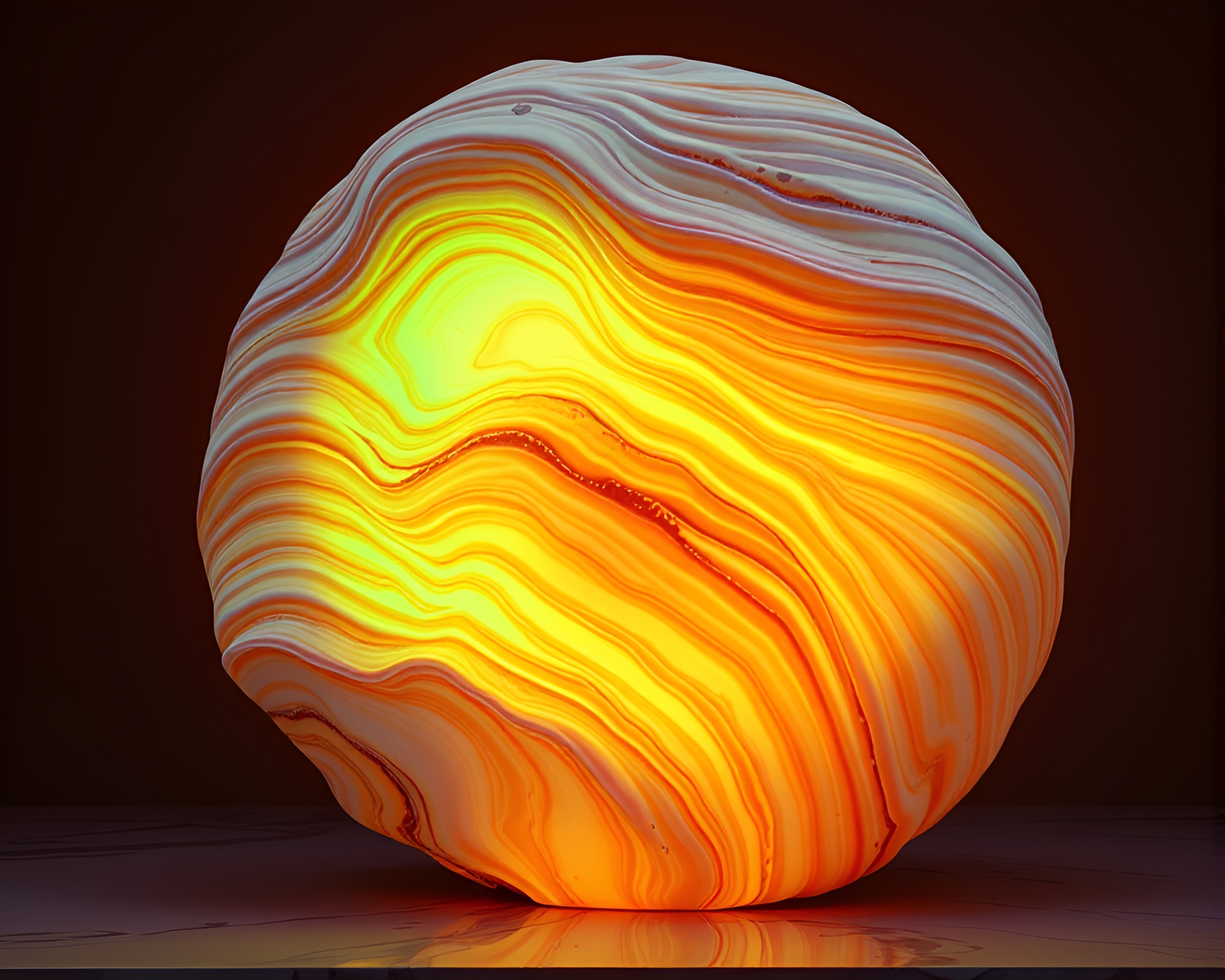 Neon Glow Marble Sculpture in 80s VHS Style – free AI stock image
