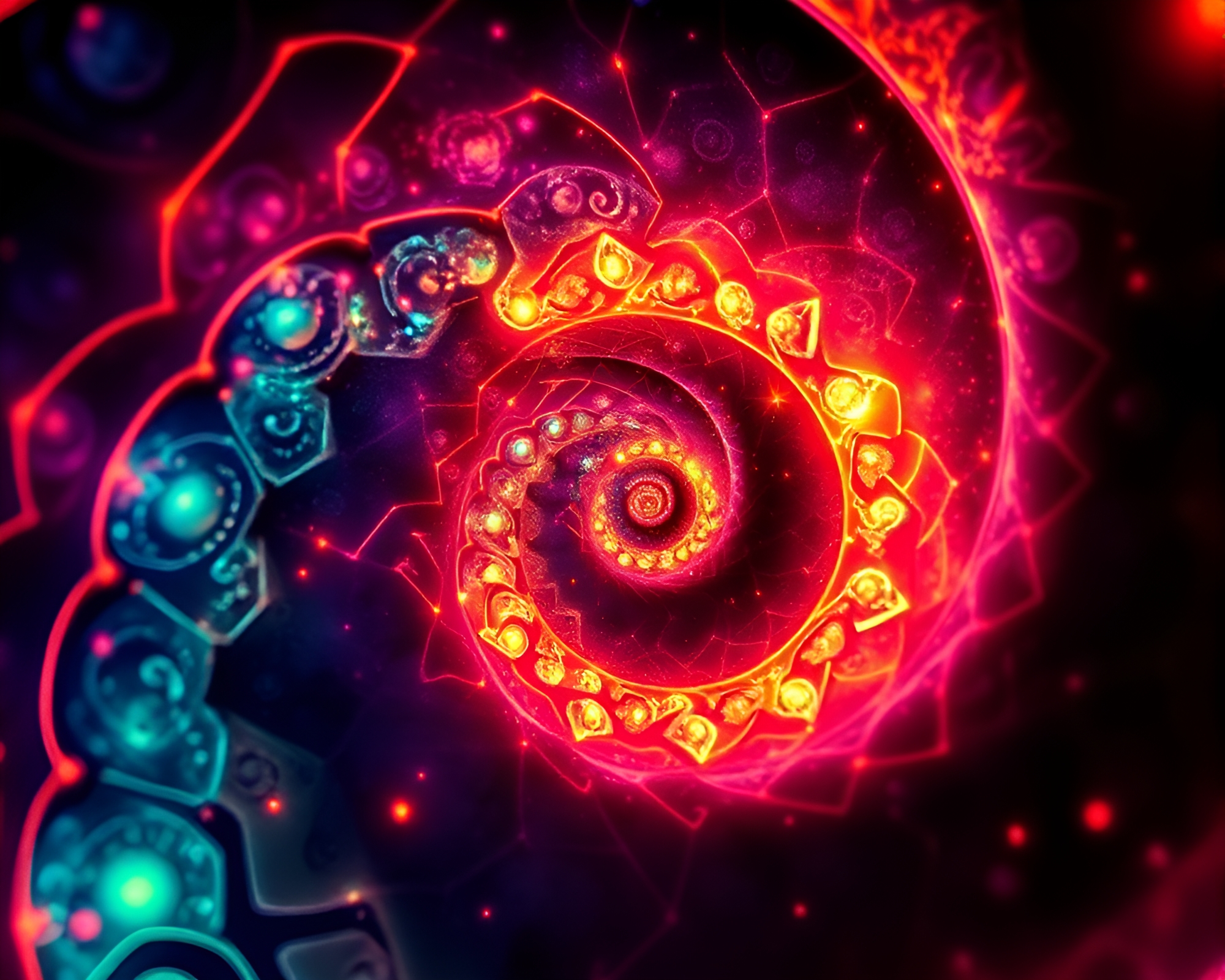 Enchanted Fibonacci Spiral Tessellation in Macro Photography – free AI stock image