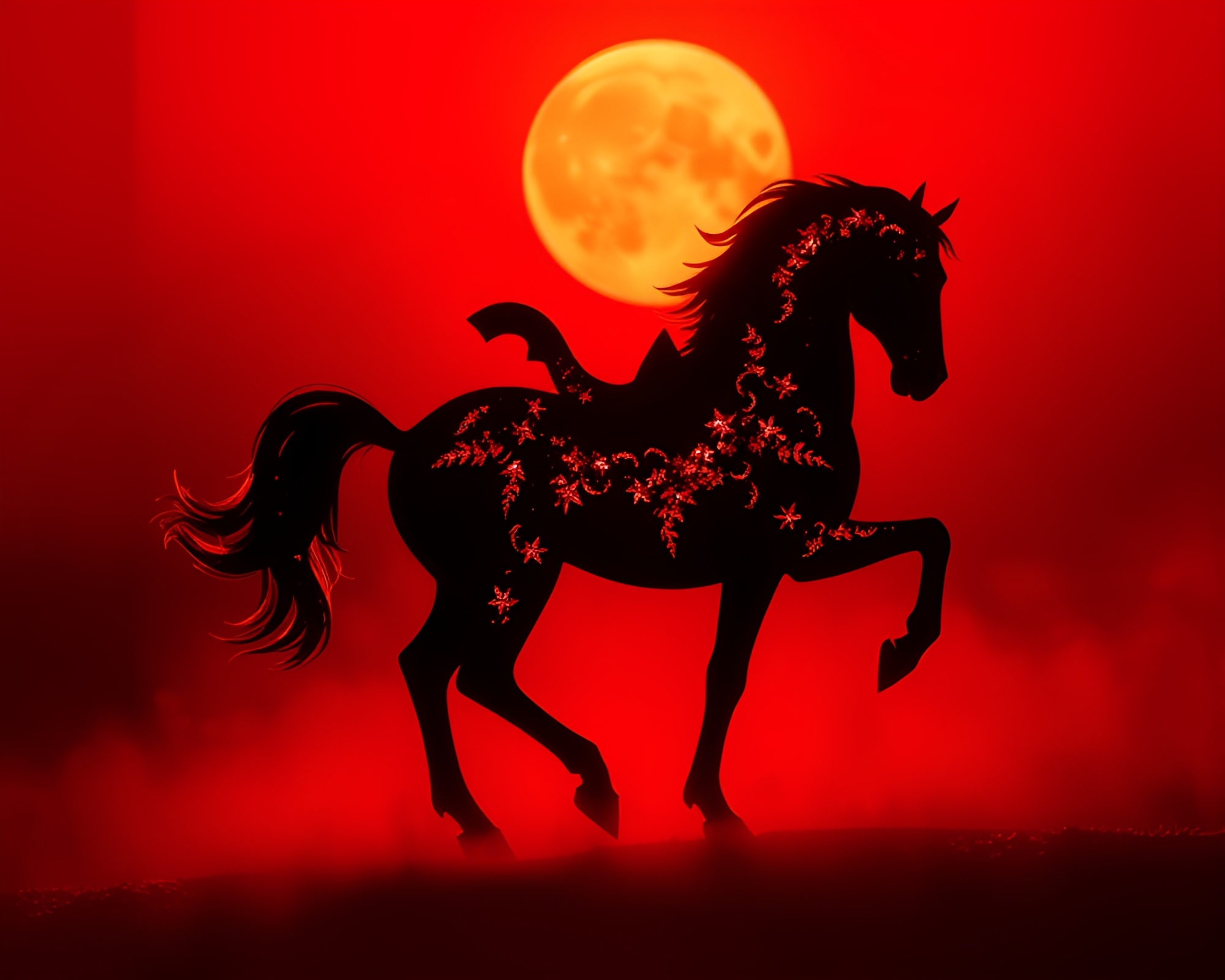 Majestic Centaur Silhouette with Silver Leaf Accents – free AI stock image
