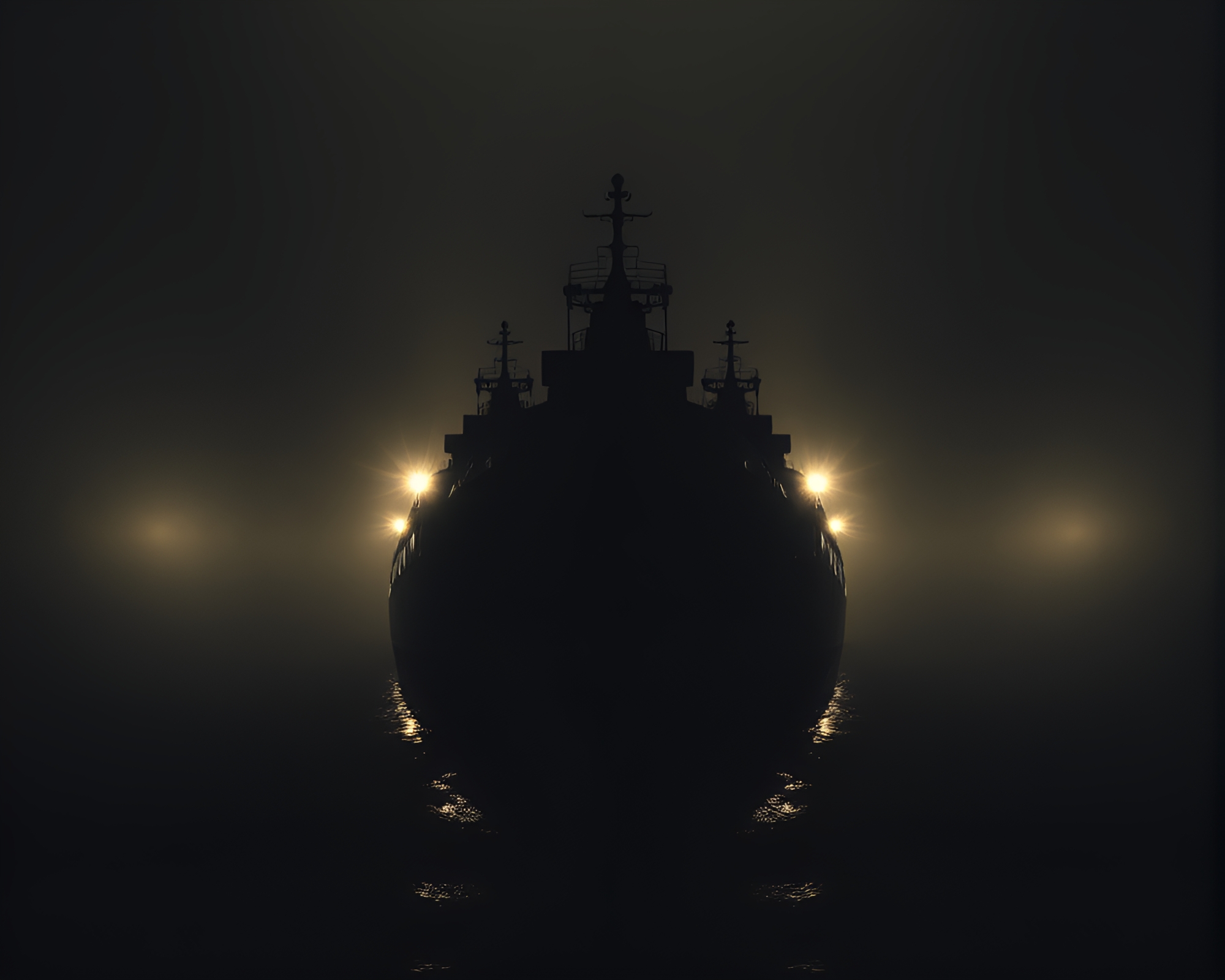 Symmetrical Submarine in Desaturated Golden Hour – free AI stock image