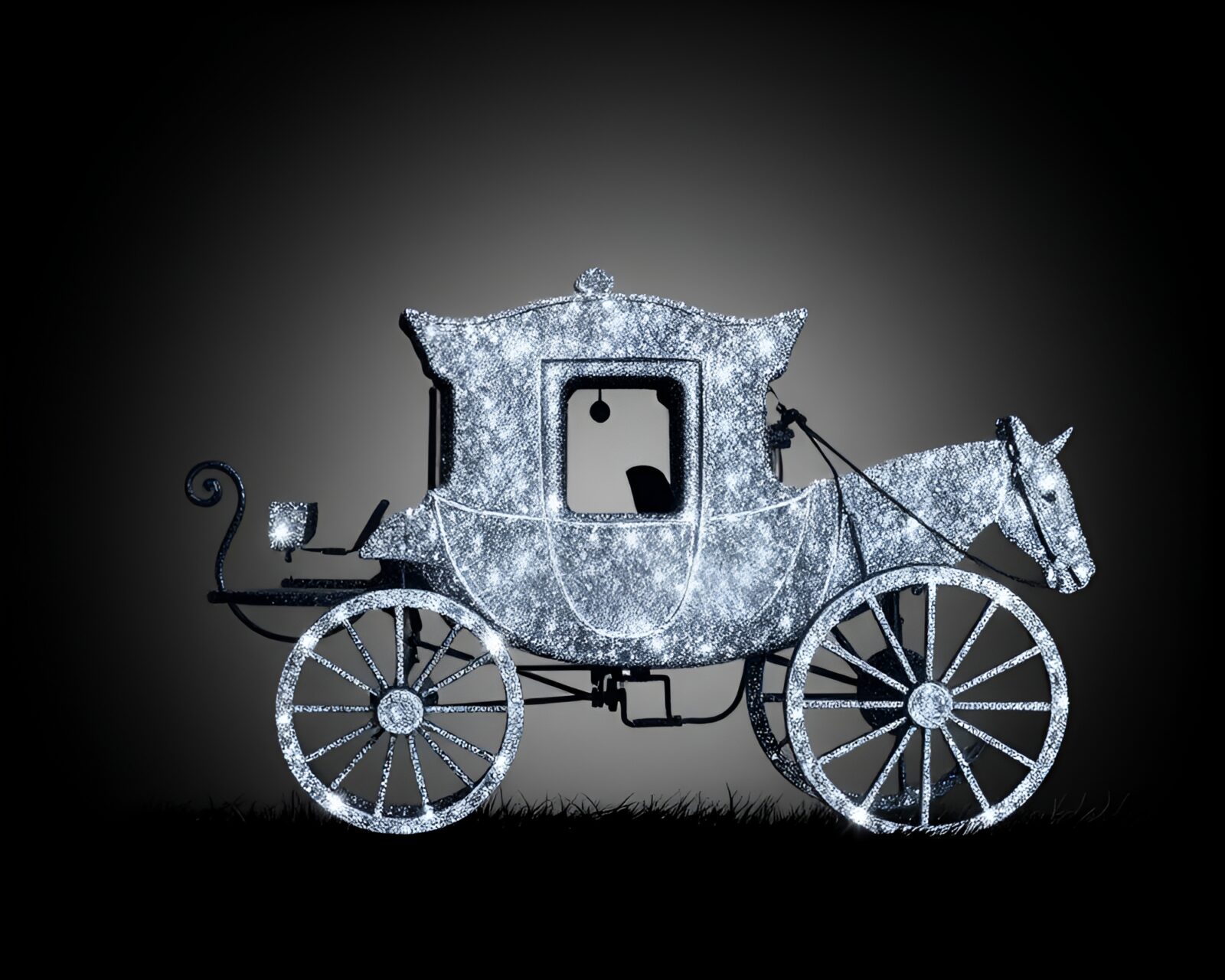 Illustration of a stagecoach with holographic sheen