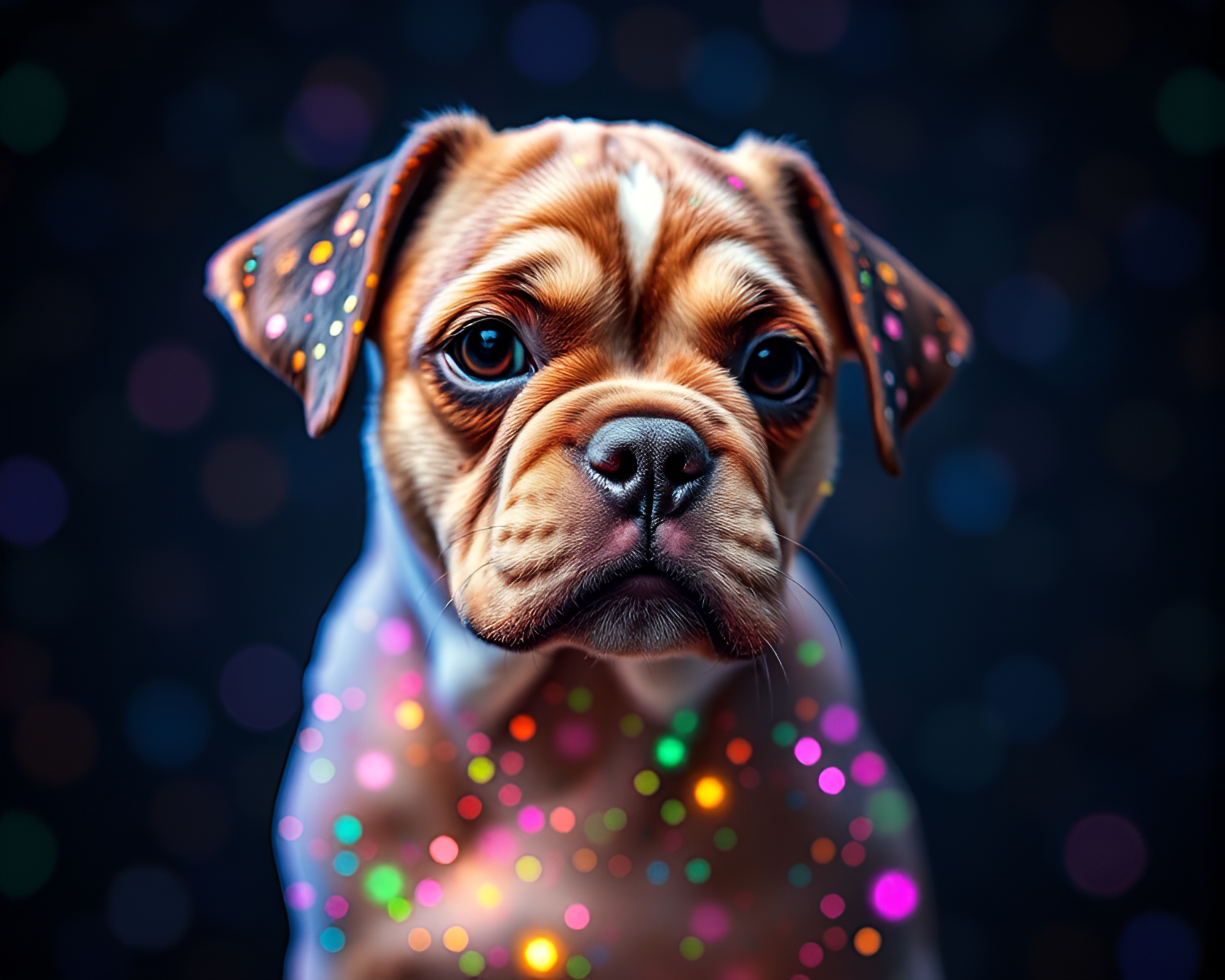 Holographic Cat in Pointillist Light – free AI stock image