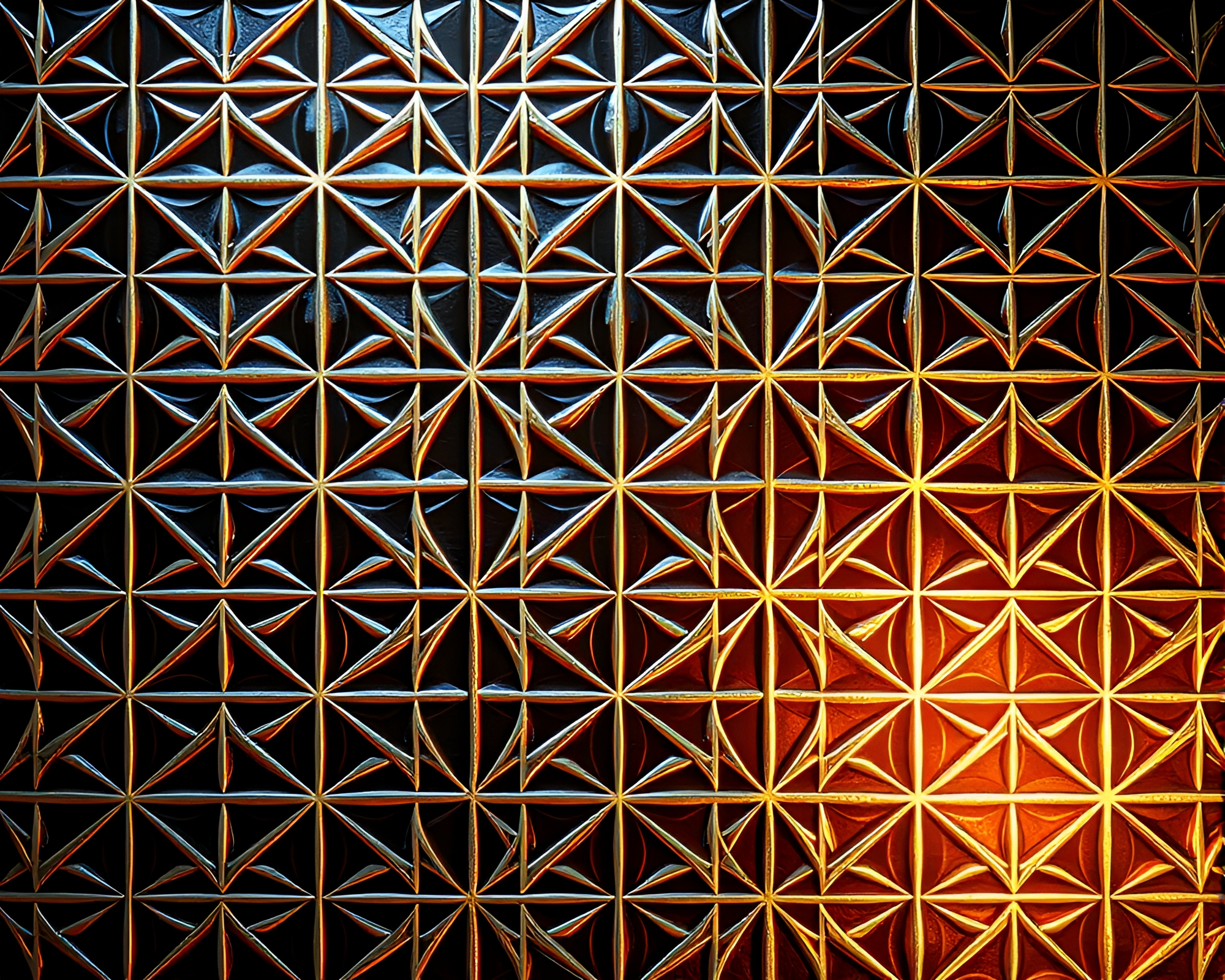 Futuristic Neon M.C. Escher Style Foil Stamping Artwork – free AI stock image