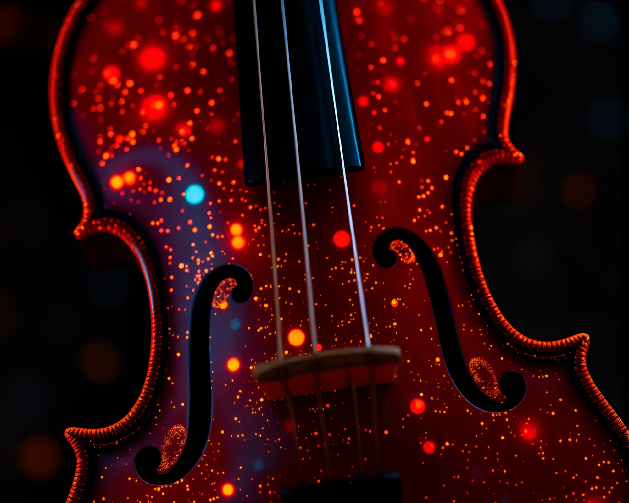Mildew Spots Symphony: Holographic Violin Visualization – free AI stock image