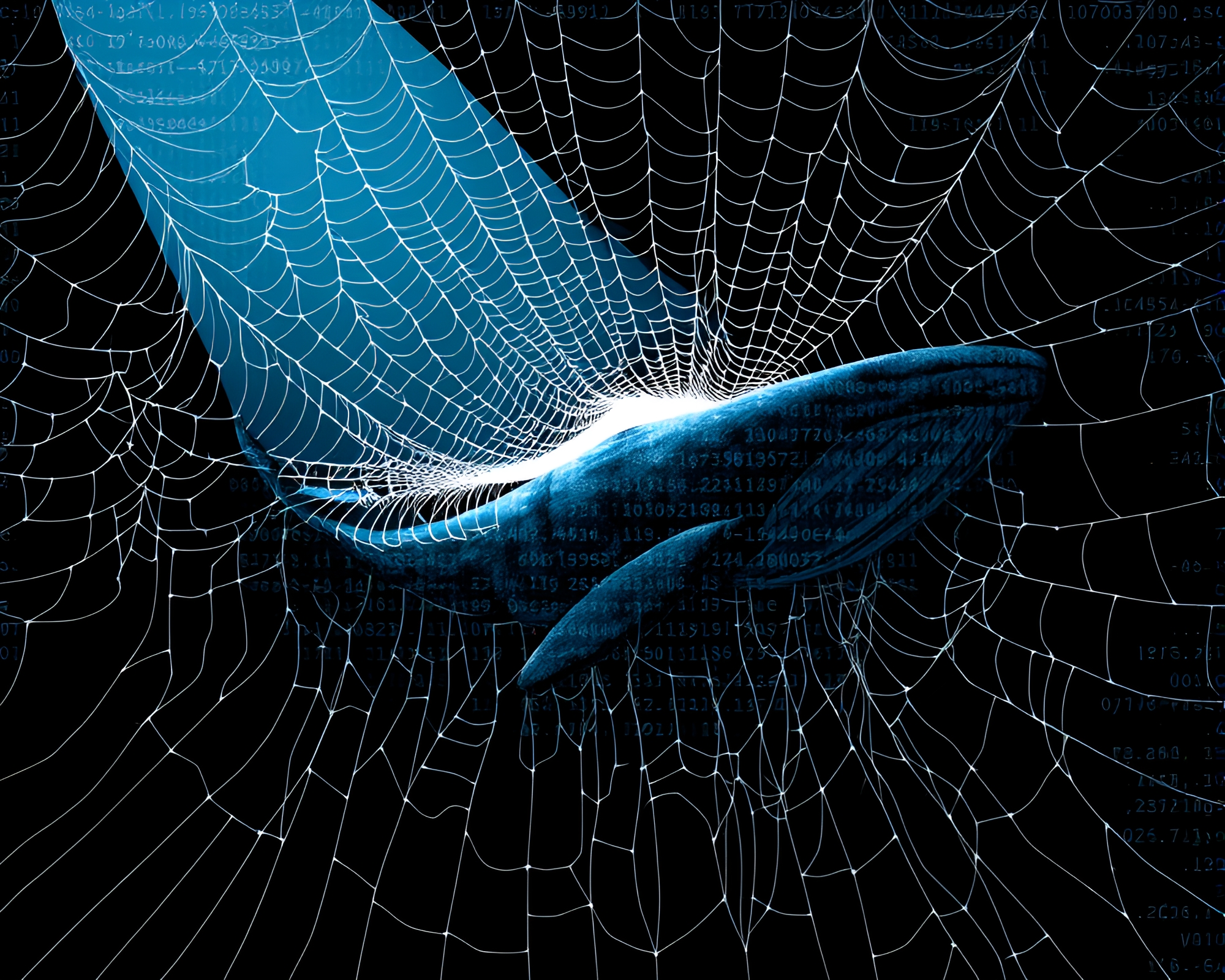 Whale in Spotlight: ASCII Art Depiction – free AI stock image