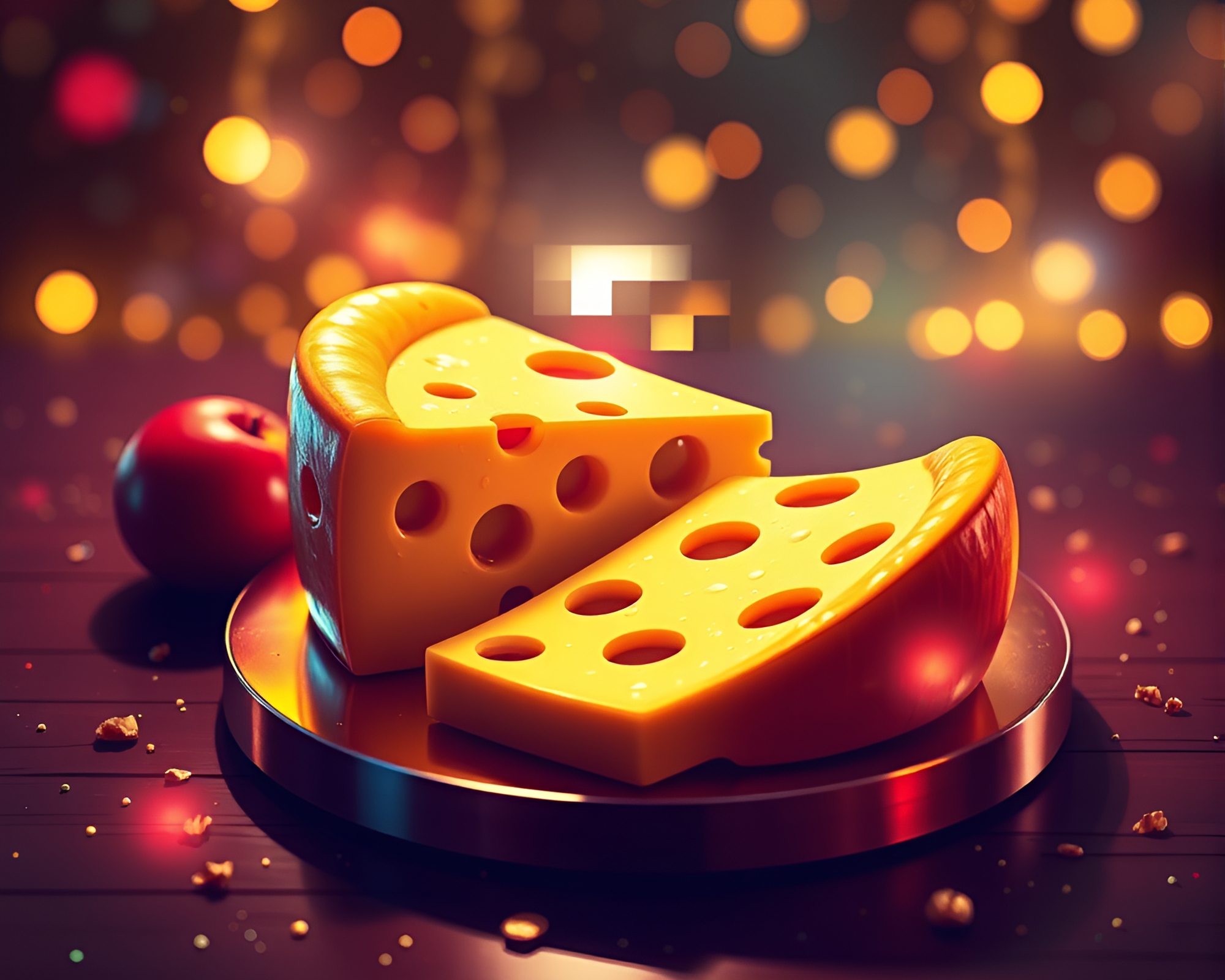 Abstract Cheese Platter in Disco Light Vector Art – free AI stock image