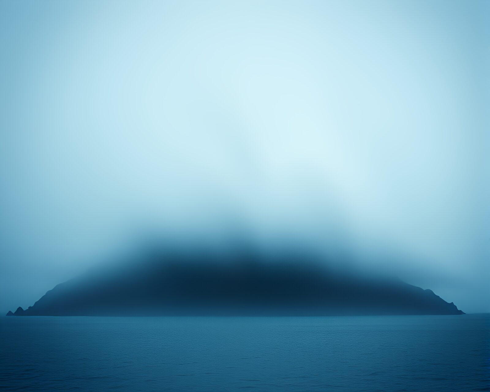Mysterious smoke rings swirling in underexposed island setting