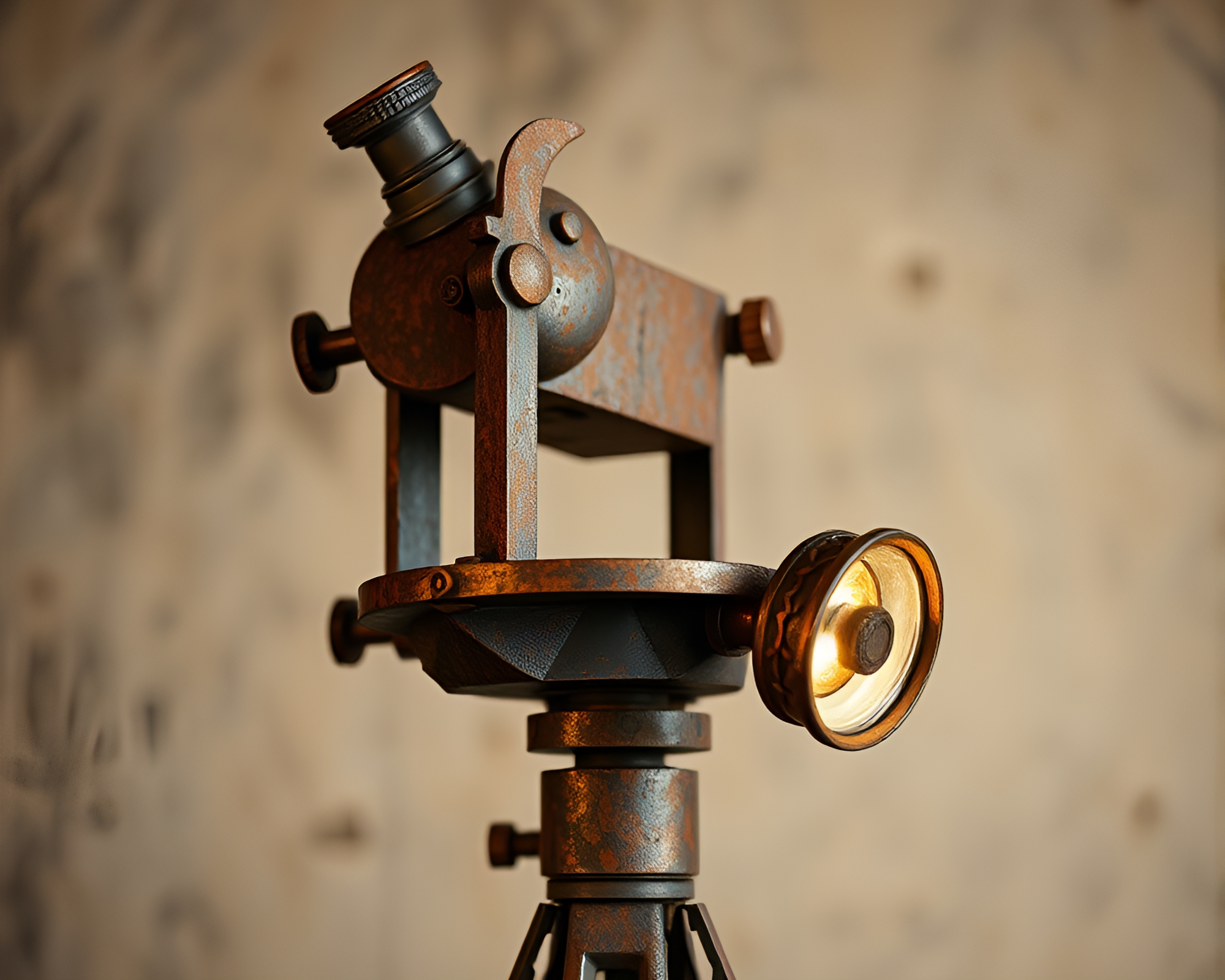 Antique Sextant with Rust Patina in Concert Stage Spotlight – free AI stock image