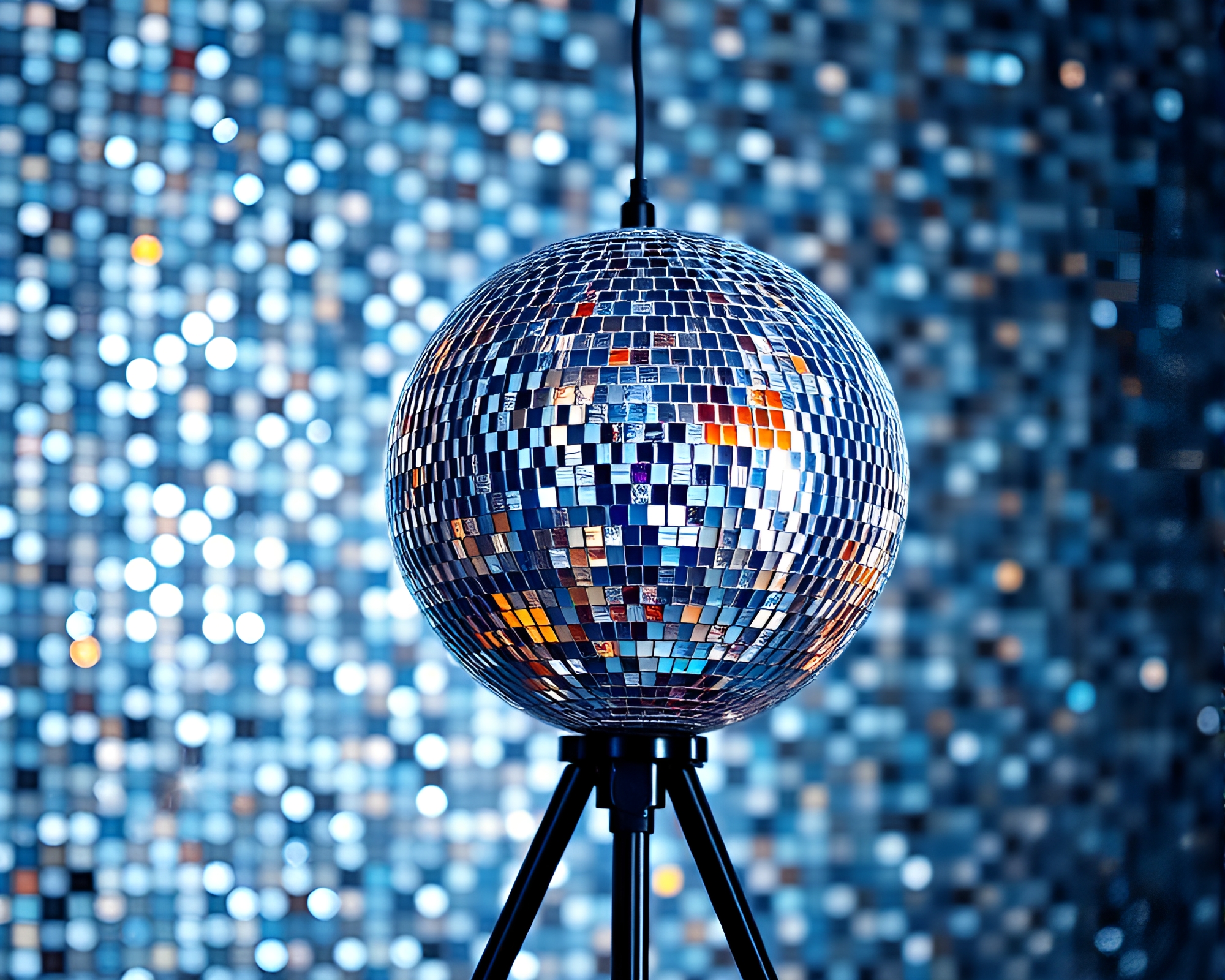 Telescope Disco Ball Mosaic Tile Art Masterpiece – free AI stock image