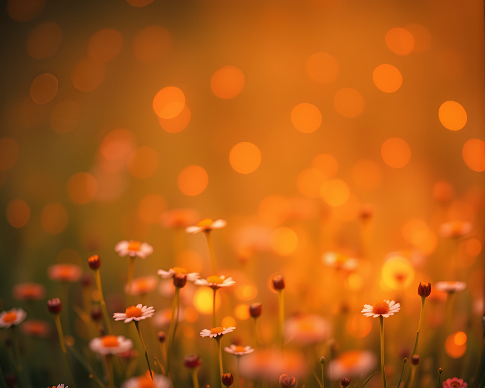 Vibrant Floral Meadow in Copper Pointillism Data Visualization – free AI stock image