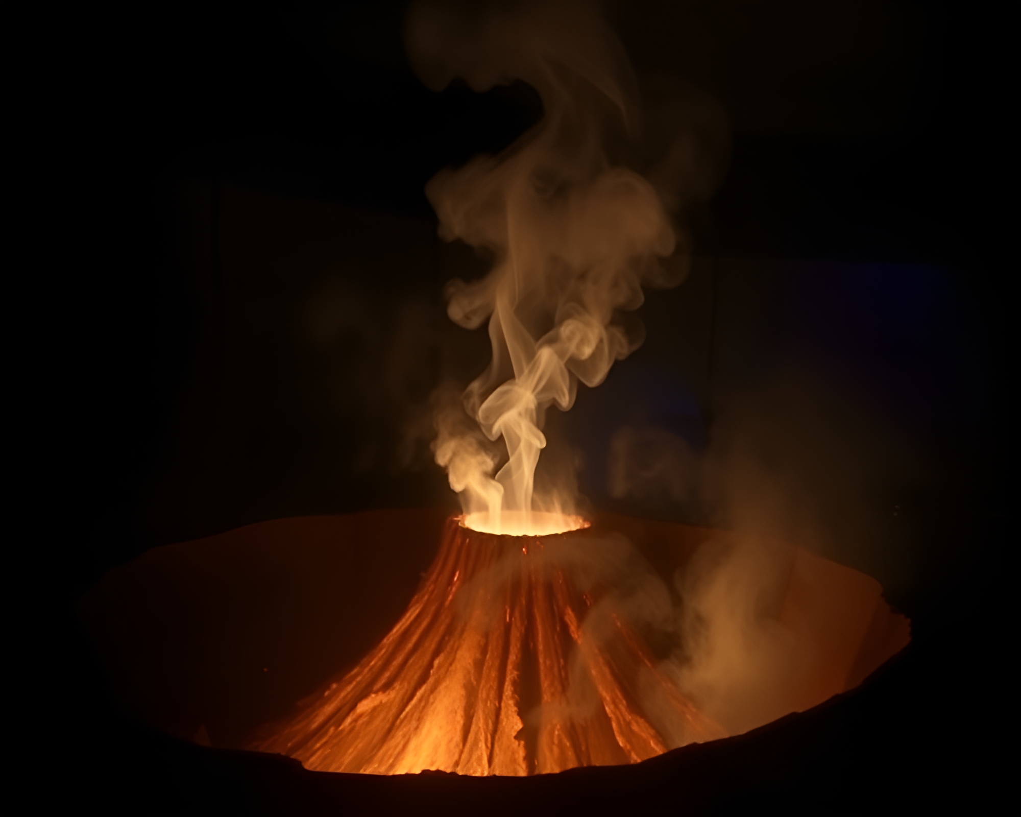 Ethereal Volcano Crater in Candle Smoke Mist – free AI stock image