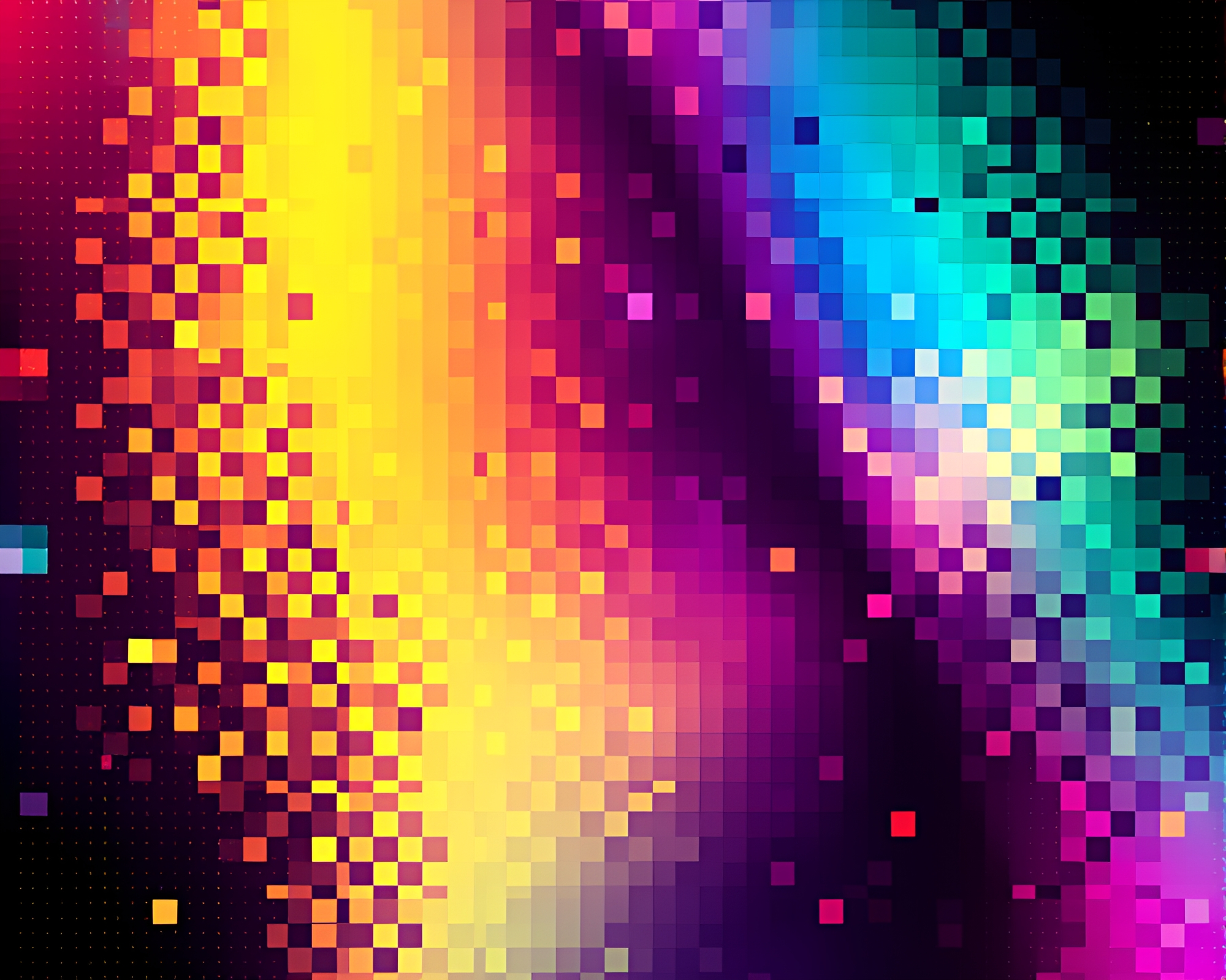 Glitch Halftone Grid Abstraction with Real-Time Ray Tracing – free AI stock image