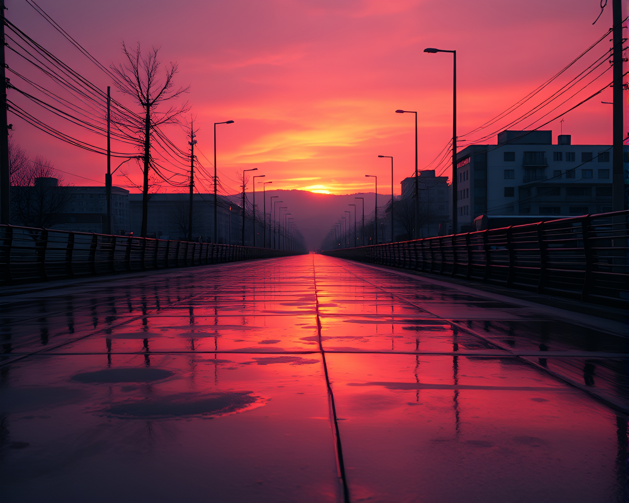 Spectral Quantum Ripples over Dystopian Urban Decay – free AI stock image