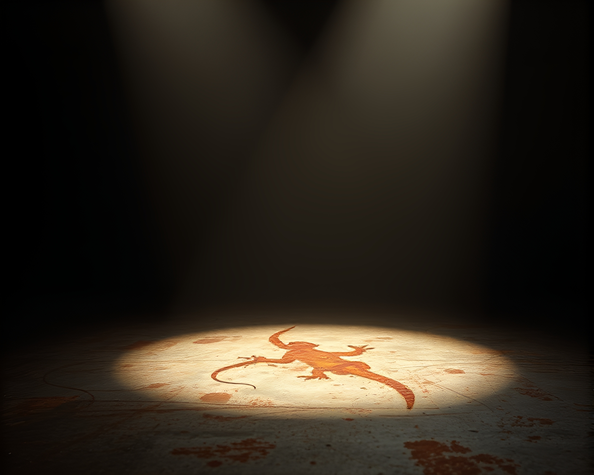 Basilisk in Spotlight: Rust Patina Composition – free AI stock image