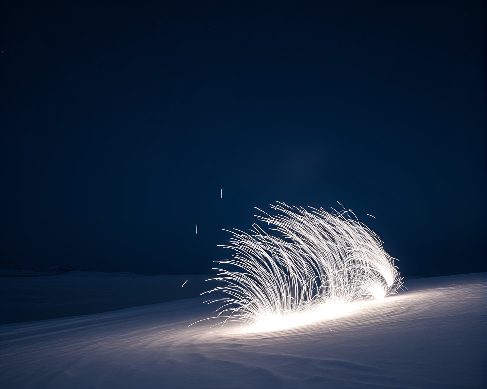 Glimmering Vase in Antarctic Snowstorm – free AI stock image