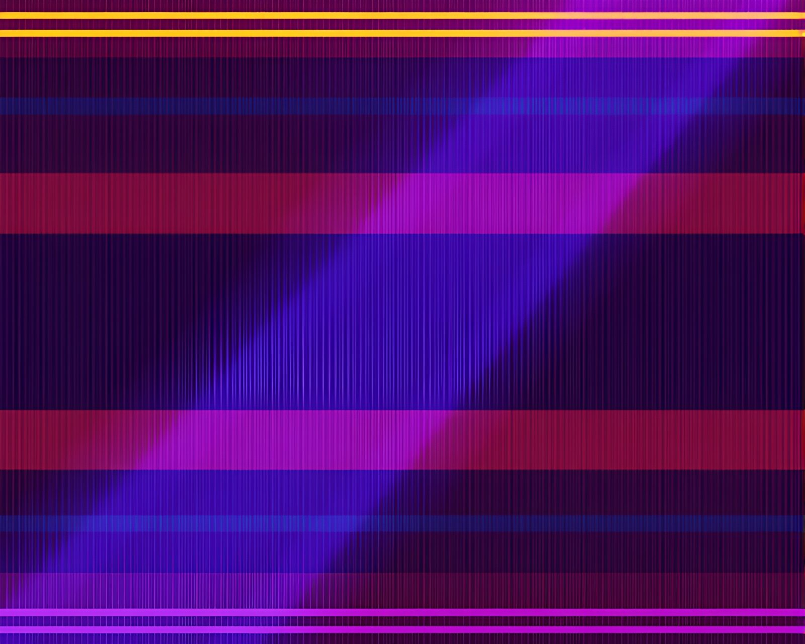 Glowing retro-futuristic figure travels through pixelated striped portal