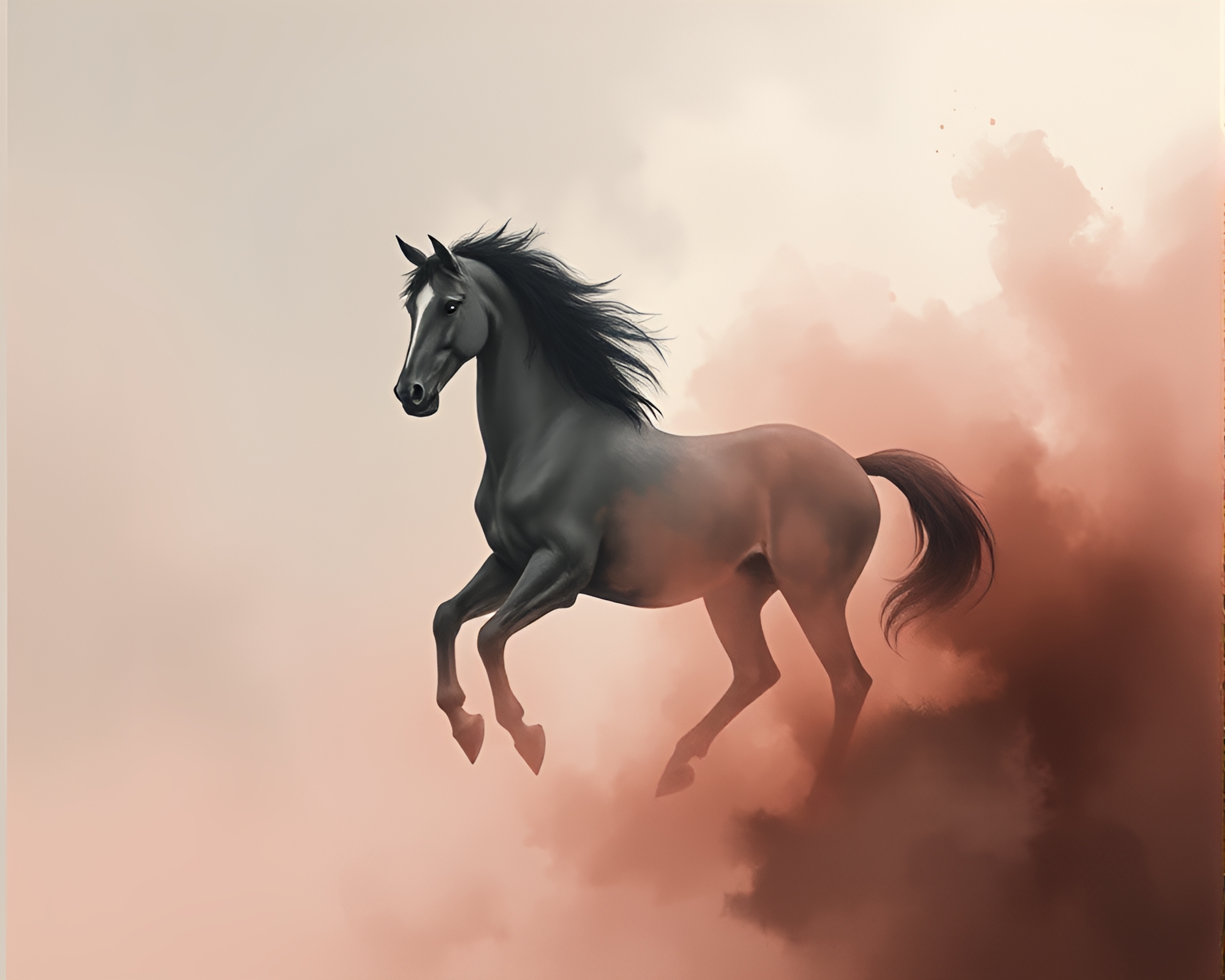 Centaur Emerging from Smoky Negative Space – free AI stock image
