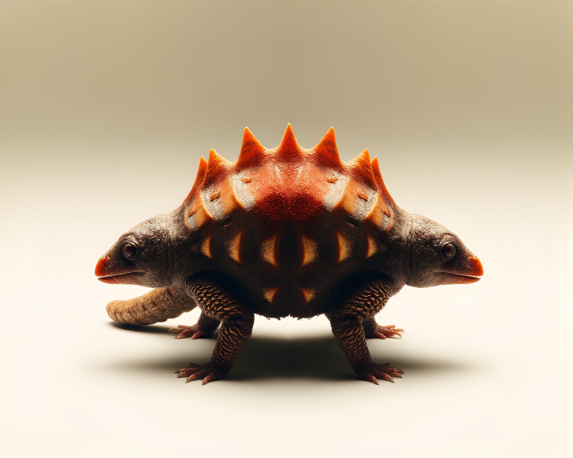 Symmetrical Armadillo Art in Cross-Processed Style – free AI stock image