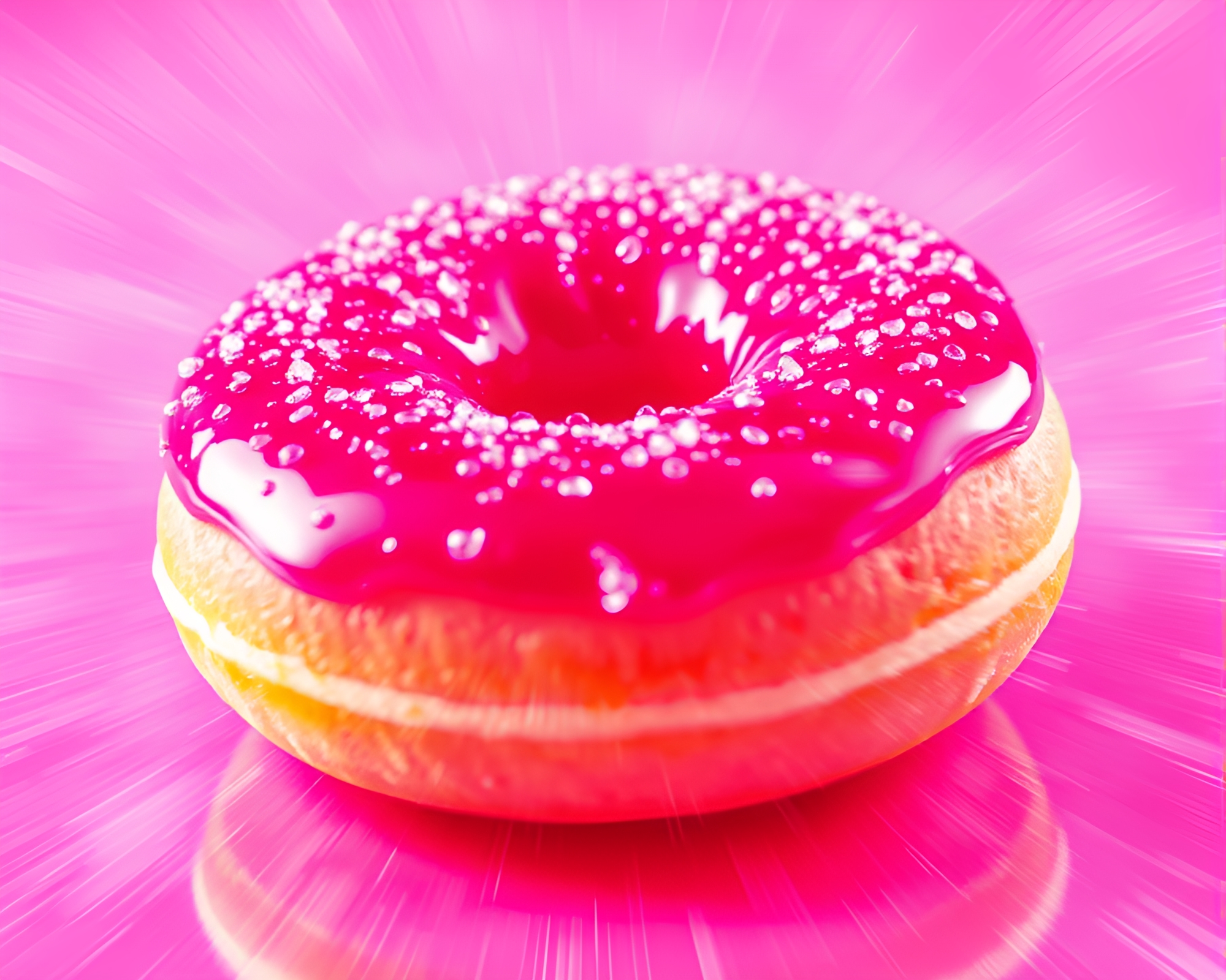 Magenta Motion: Fractal Jelly Donut Overlay – free AI stock image
