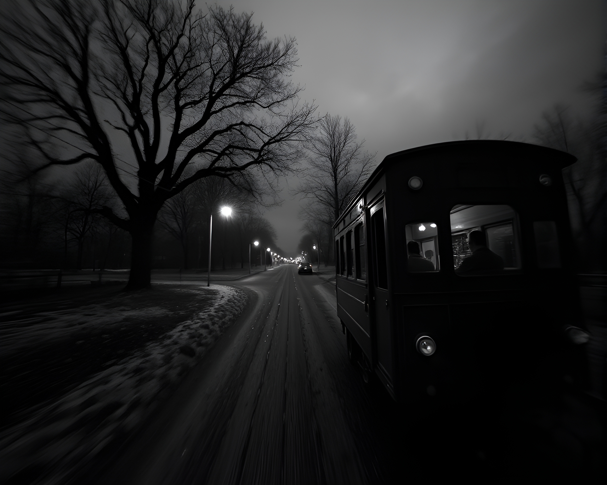 Desaturated Stagecoach Hatching in a Worm’s Eye View – free AI stock image