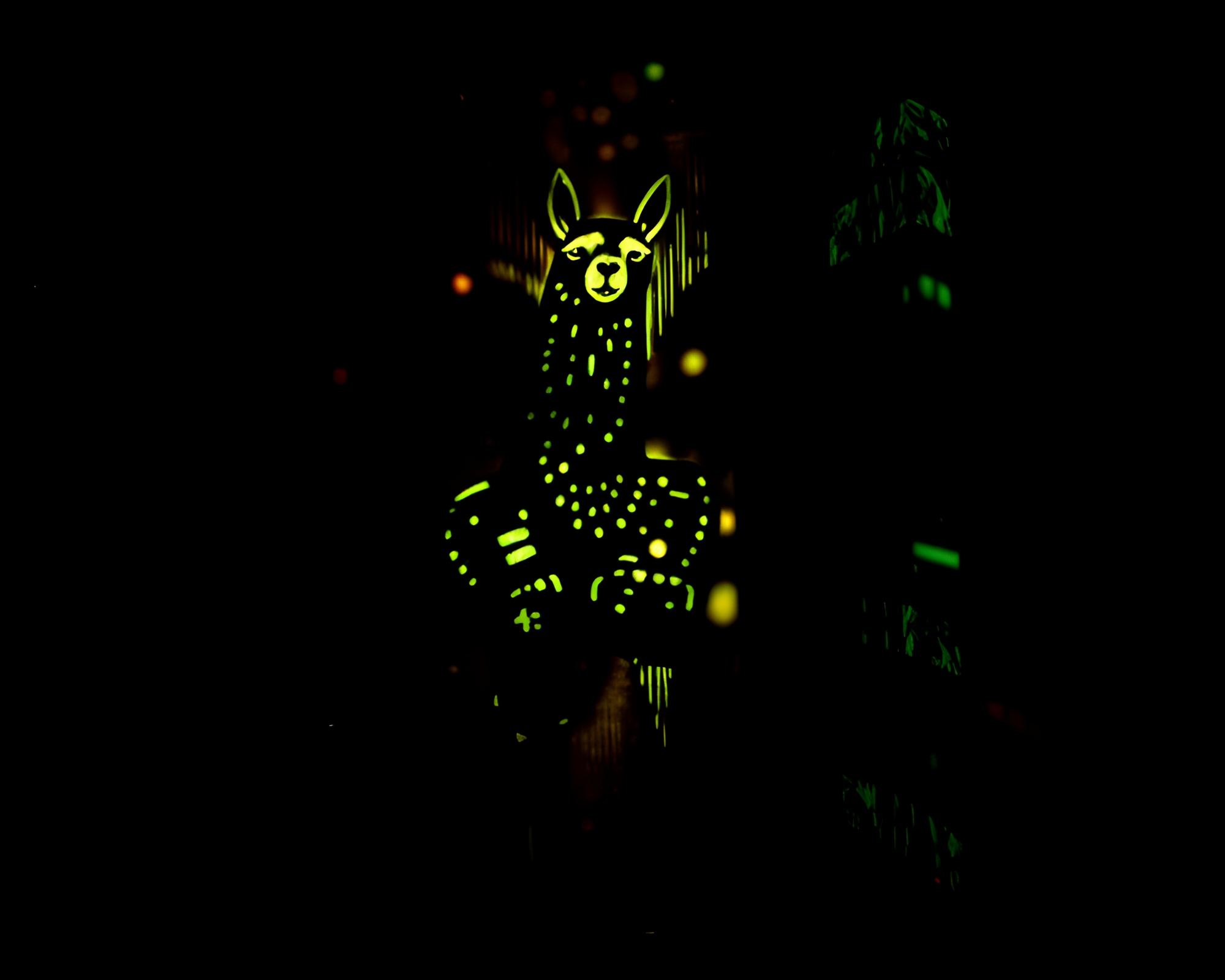 Cybernetic Llama Bathed in Strobe Lights – free AI stock image