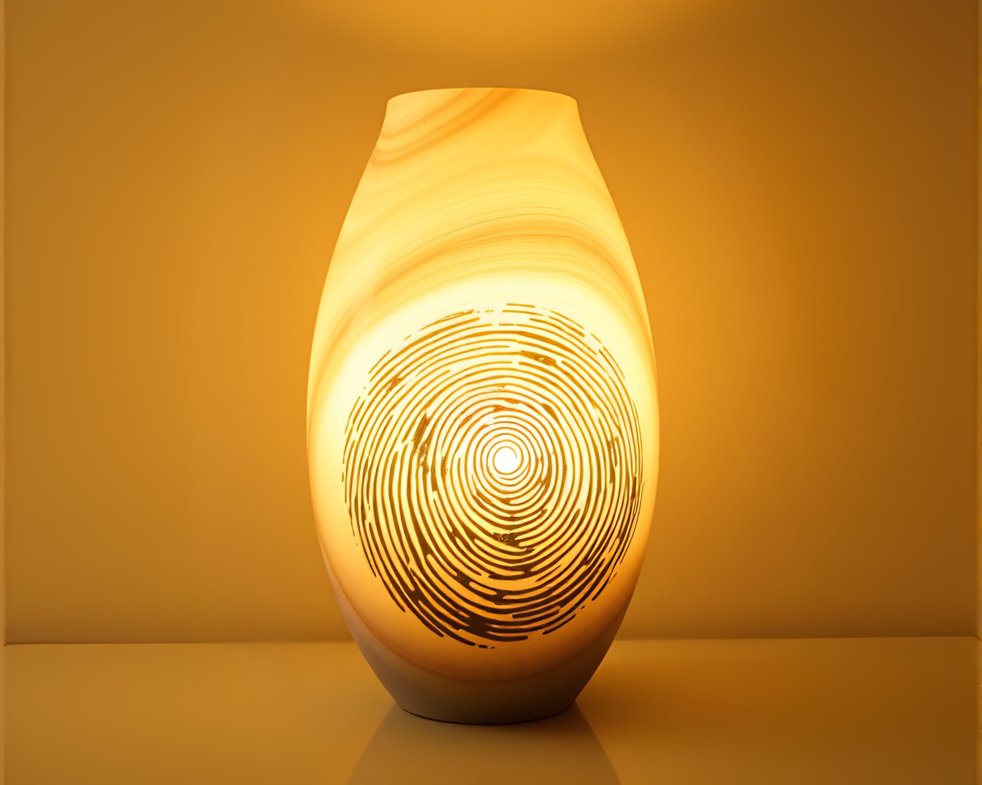Sophisticated Vase Illuminated in Earth Tone LED Art – free AI stock image