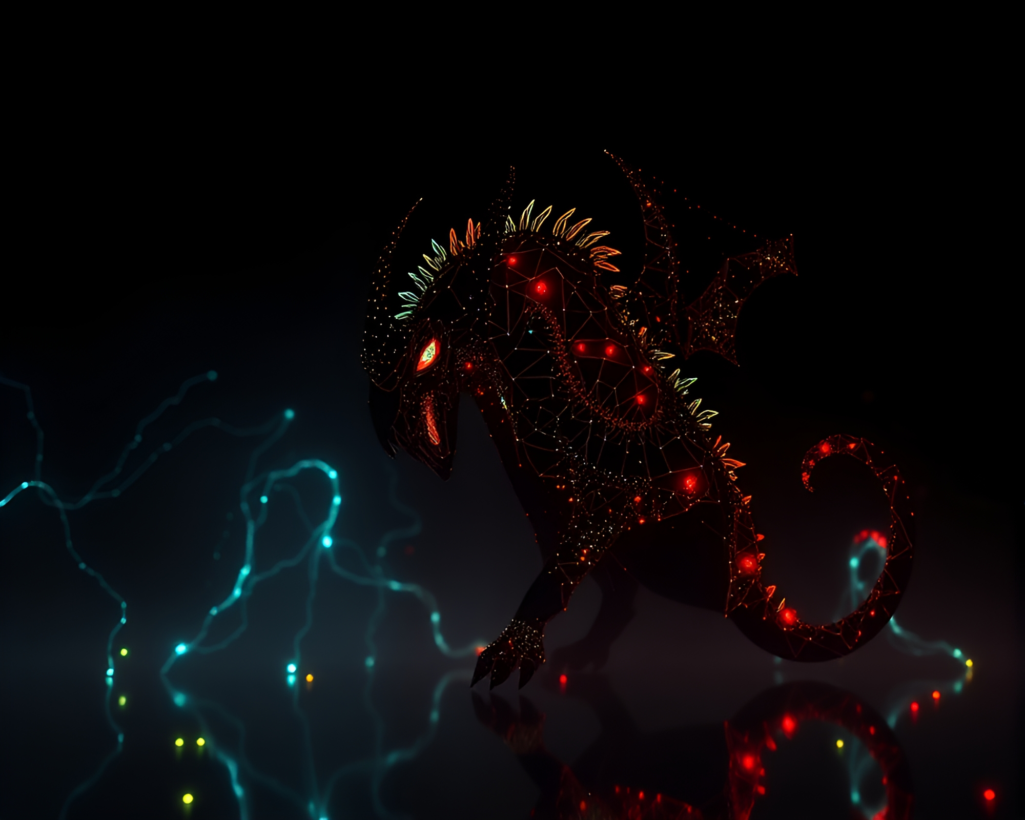 Glowing Cerberus Reflection Silhouette in GAN Art – free AI stock image