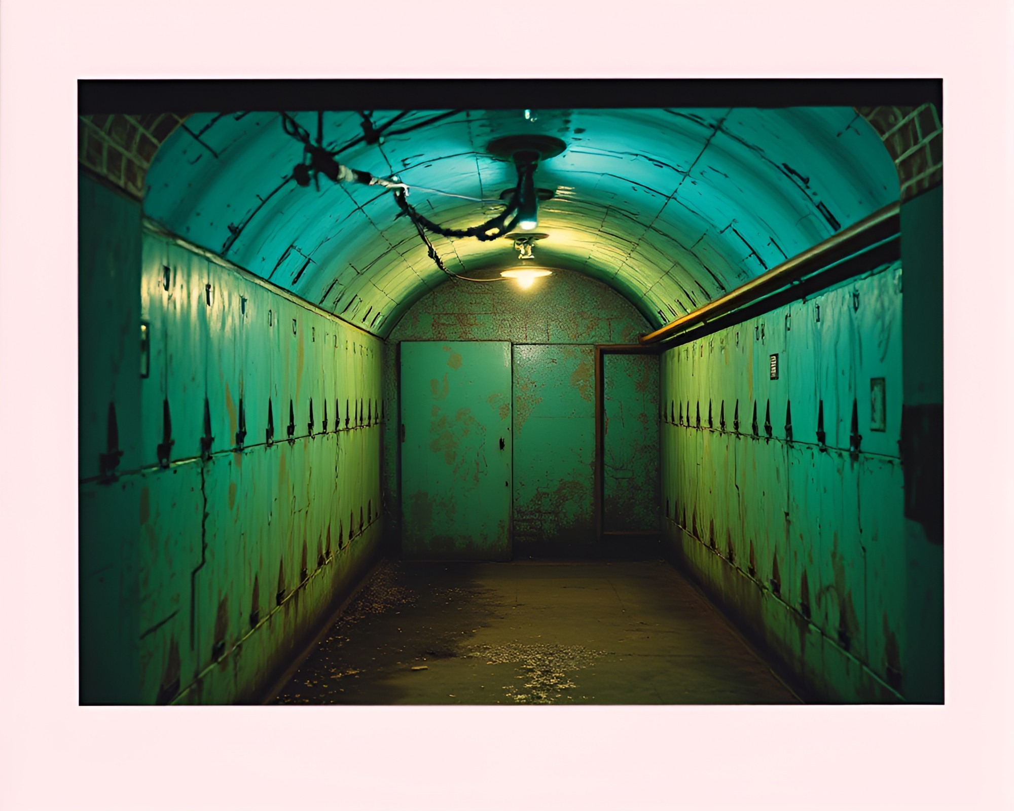 Copper Verdigris Underground Bunker with Jewel Tones – free AI stock image