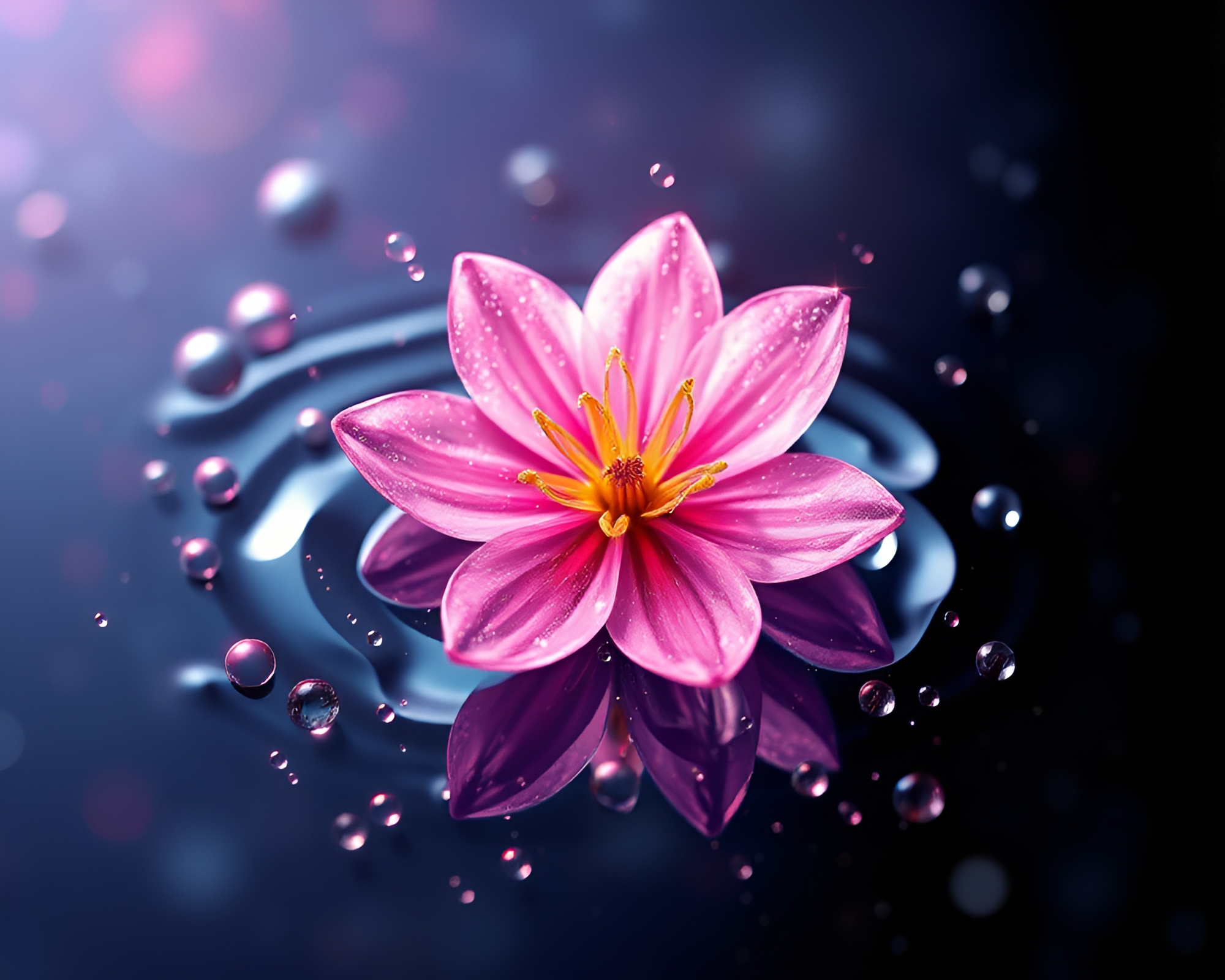 Spring Blossom Isometric Water Distortion Illustration – free AI stock image