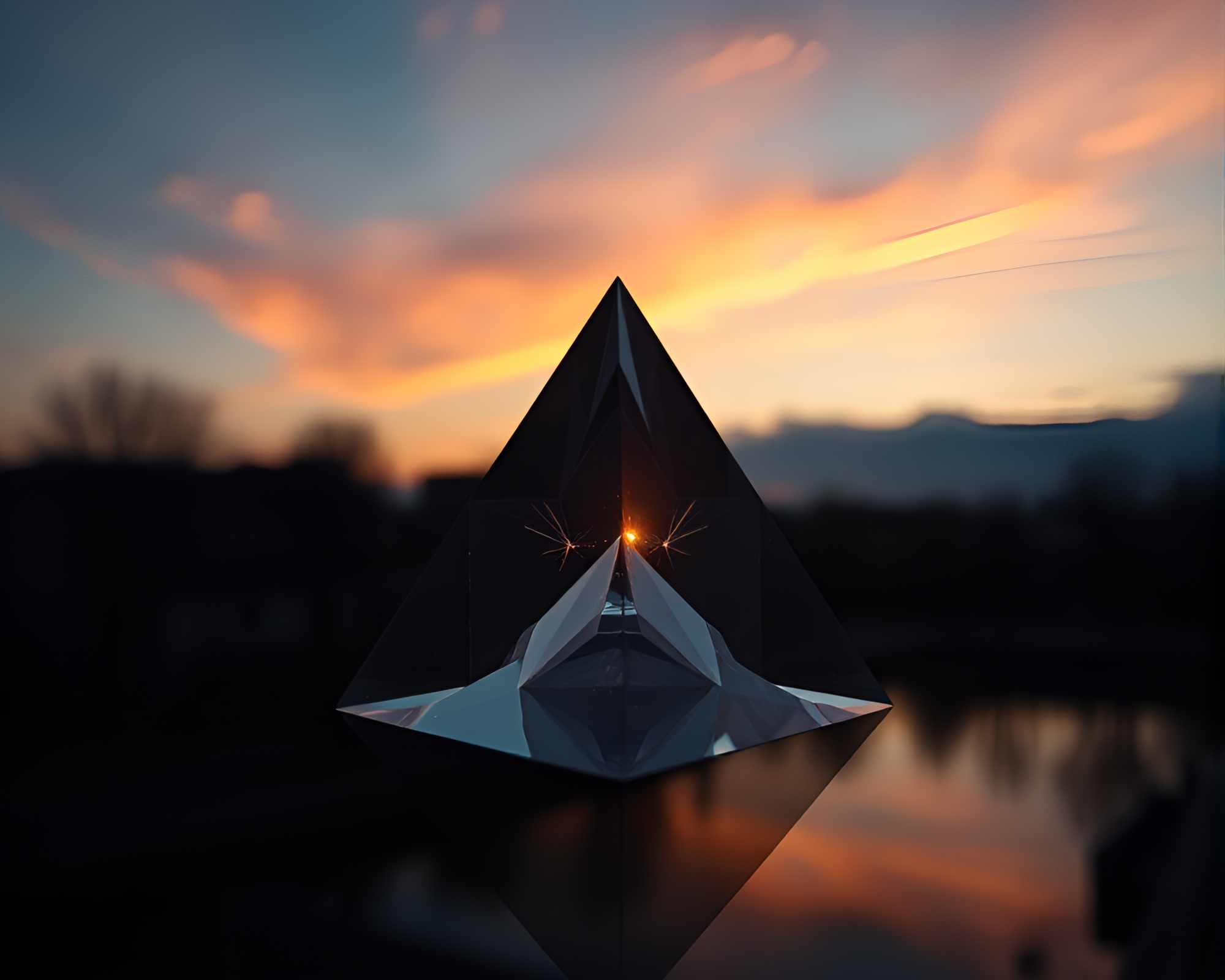 Fractal Prism Refraction: Dusk Ecorché Study – free AI stock image
