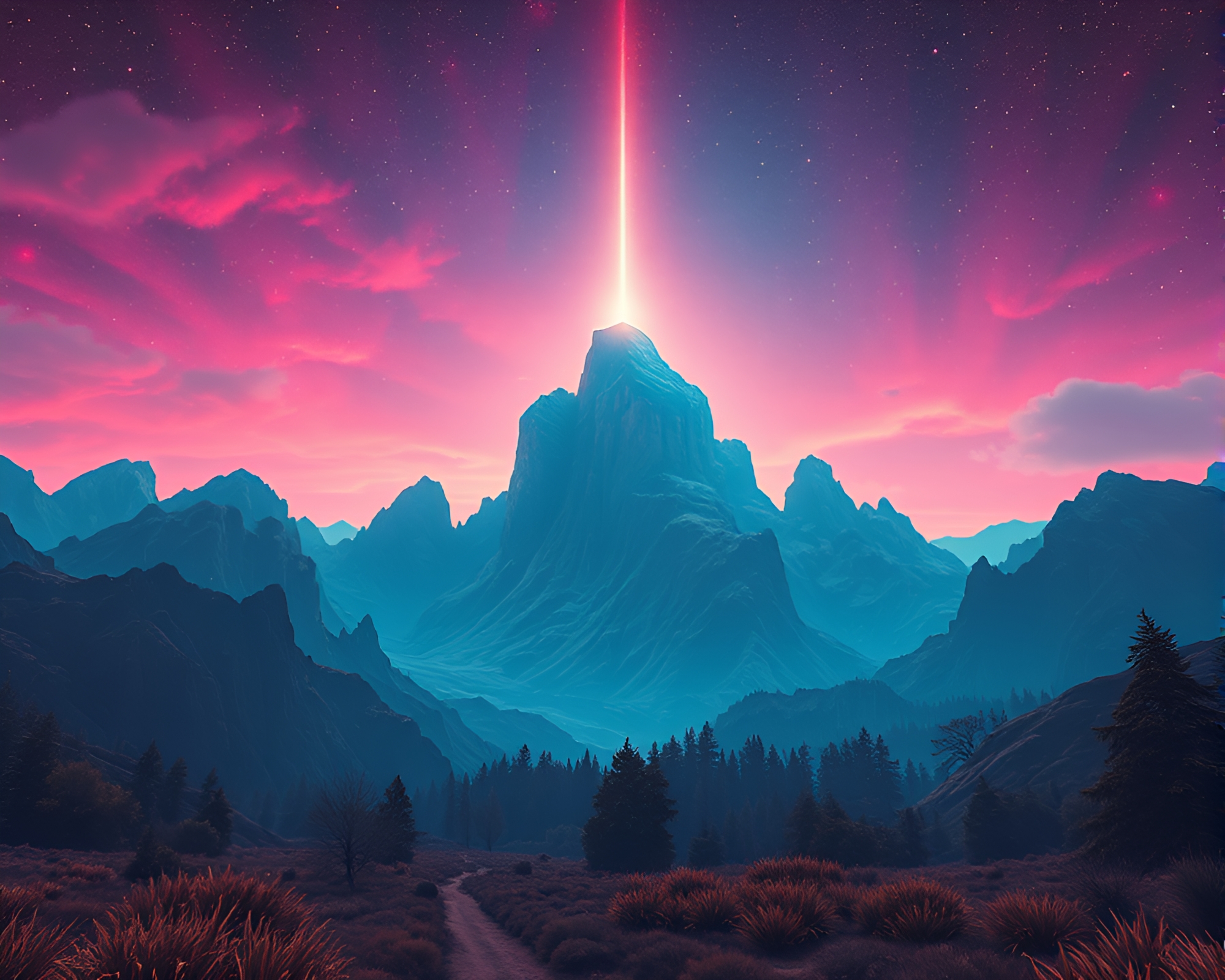 Monolithic Retro Scanlines in Generative Art Landscape – free AI stock image