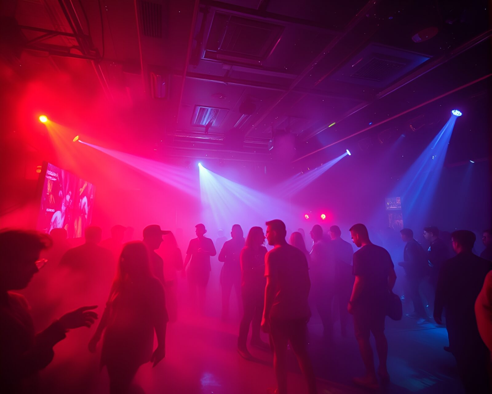 Thermal imaging of parallel reality with club lights and dust