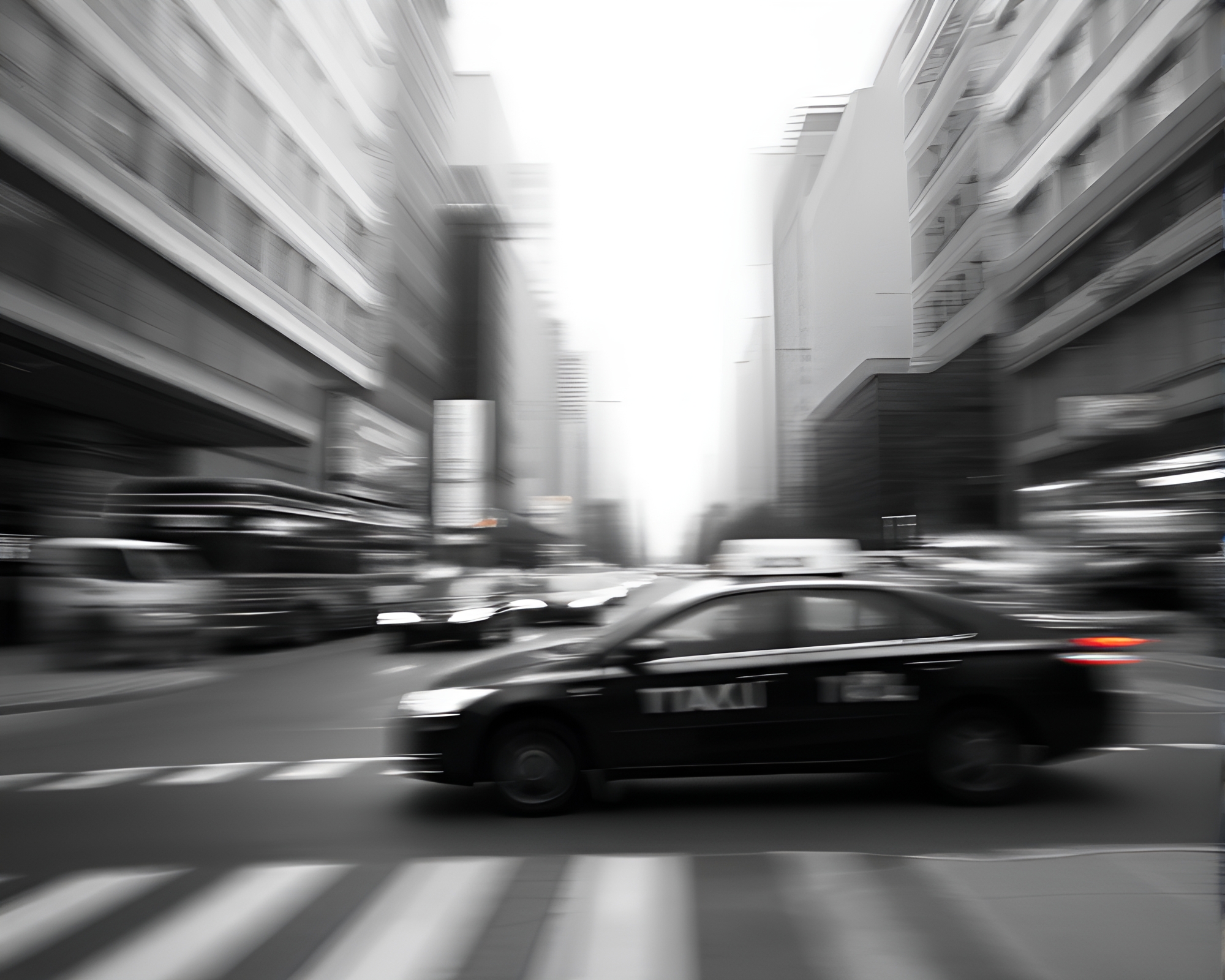 Taxi Streak Cave Painting in Monochrome – free AI stock image